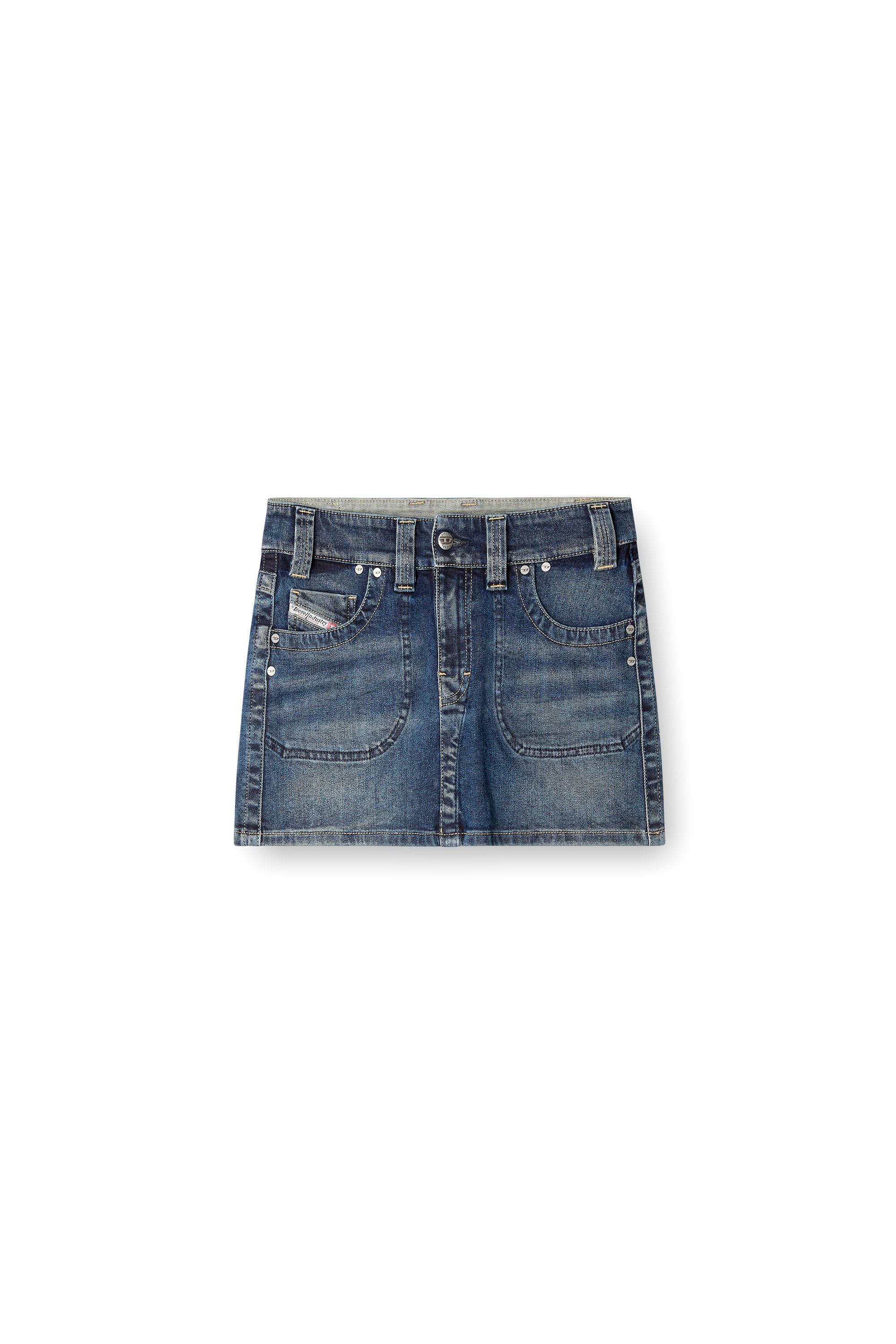 Diesel - DE-RAGO-RE, Damen Mini-Rock aus Rehab-Denim in Dunkelblau - 3