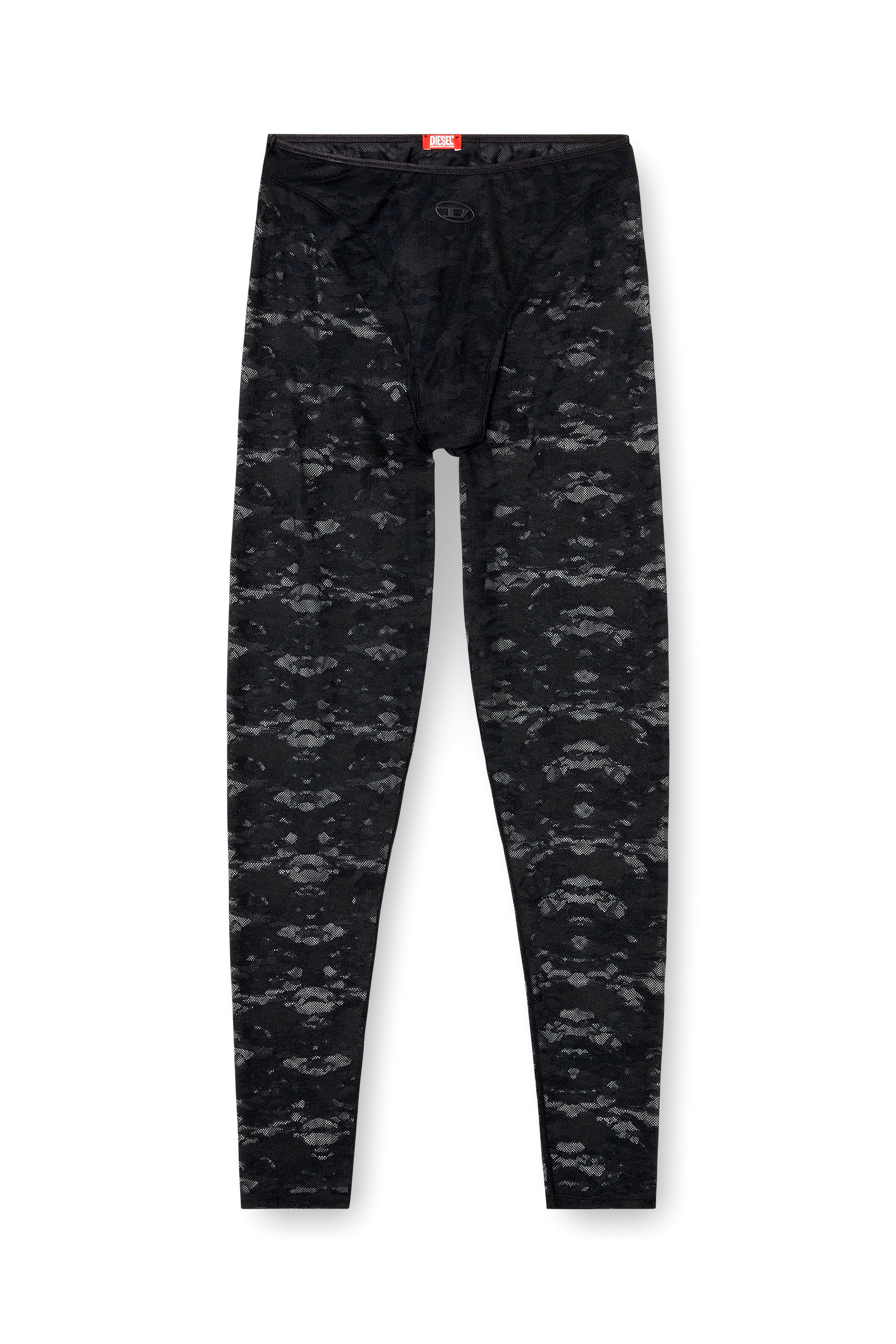 Diesel - HAYLEY-UTLT, Damen Leggings aus Nylon mit camouflage-Spitze in Schwarz - 2