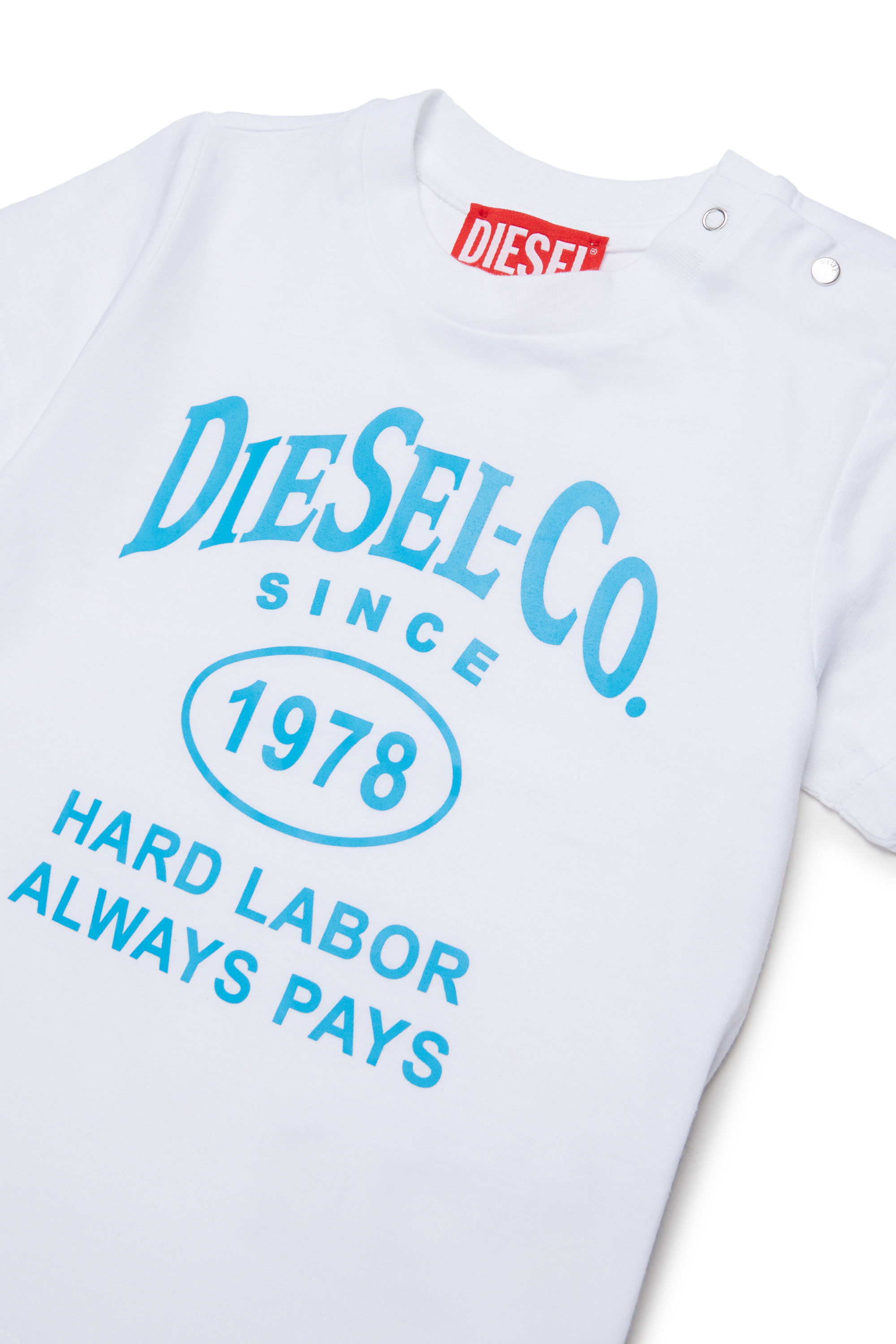 Diesel - TSINB, Herren T-Shirt aus Baumwolle mit Slogan-Print in Wei&szlig; - 3