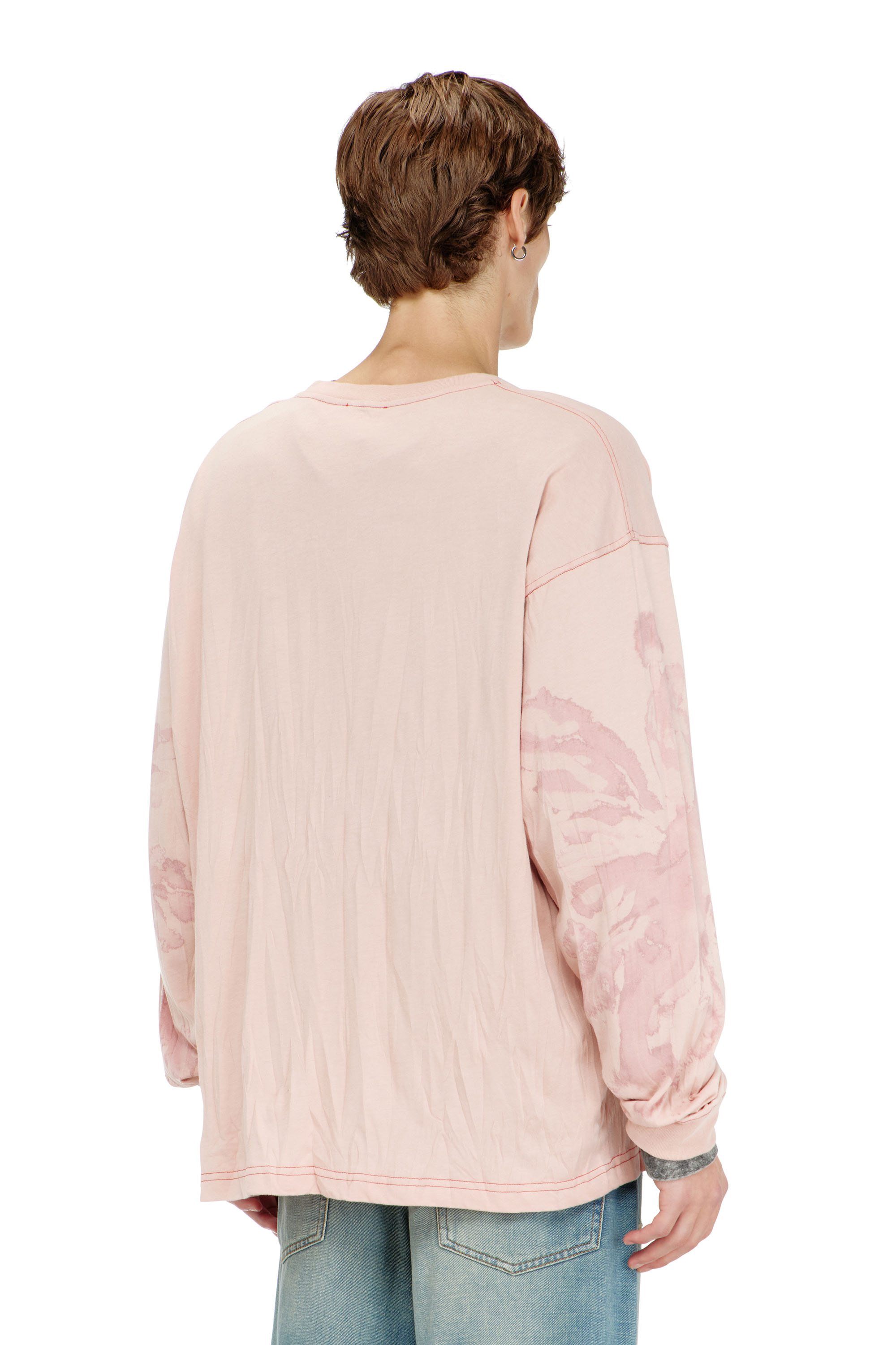 Diesel - T-BOXT-LS-AA4, Herren Locker long sleeve tee mit blotched print in Rosa - 4