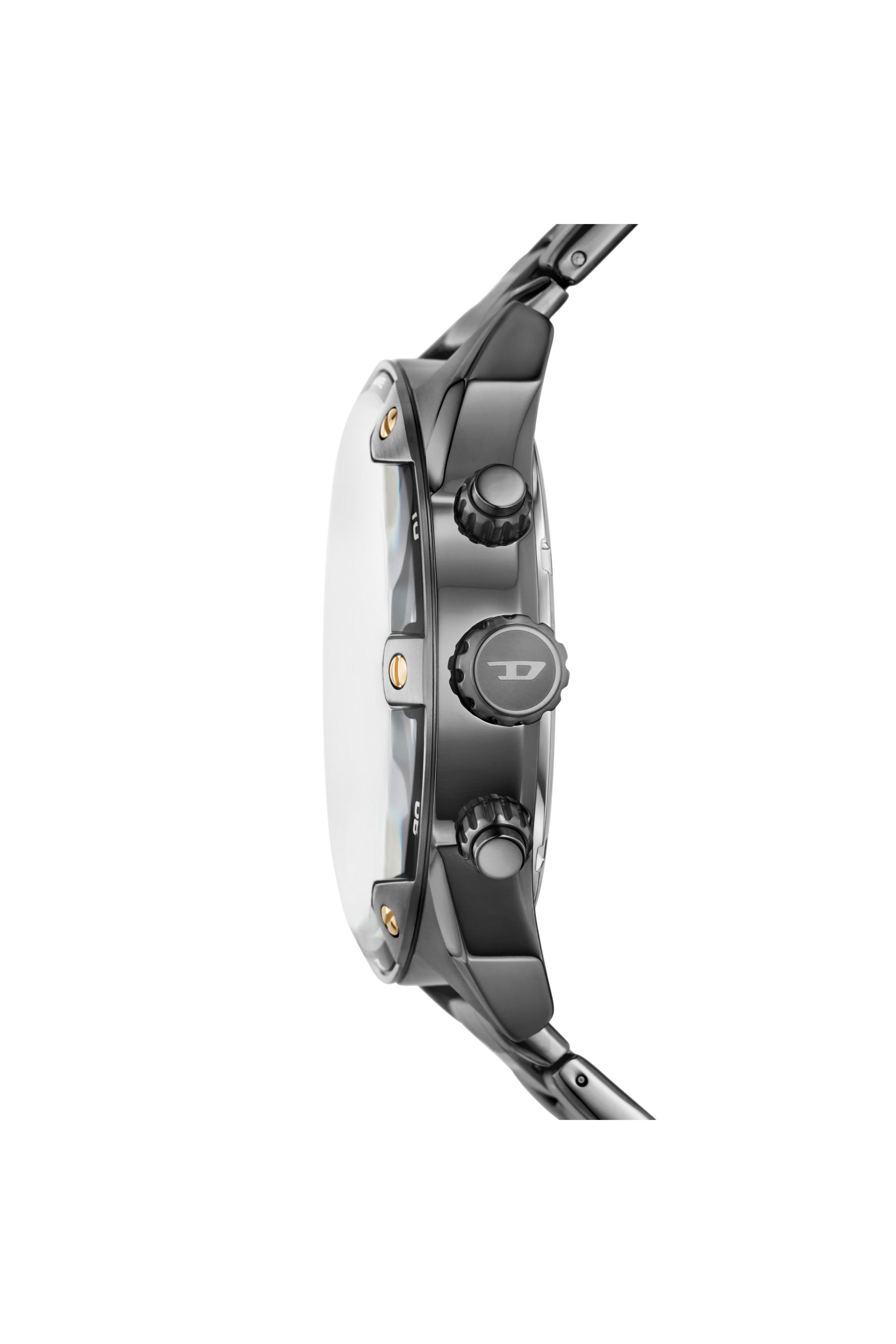 Diesel - DZ4669, Herren Spiked Armbanduhr aus zweifarbigem Edelstahl in Dunkelgrau - 3