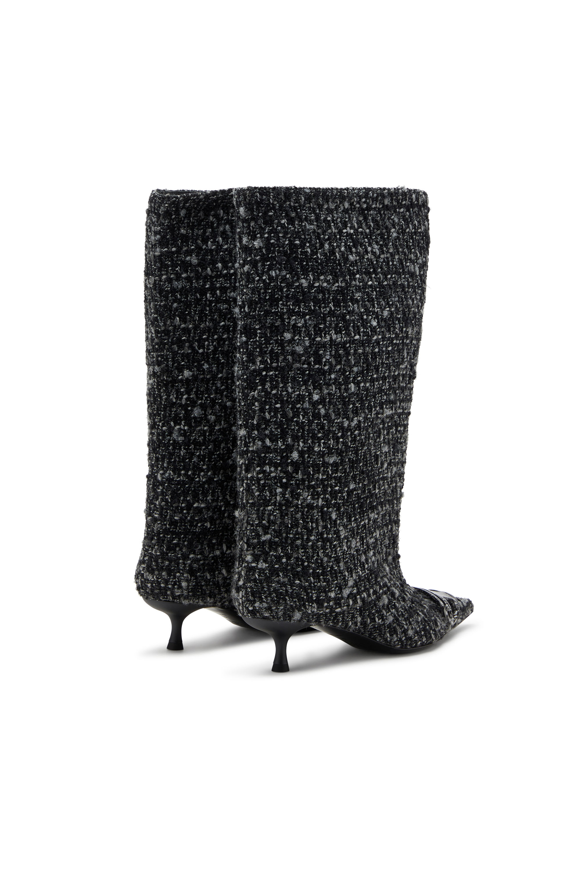 Diesel - D-VENUS 40 KB TUBE, Damen Bouclé-Kniehohe Stiefel in Schwarz - 3