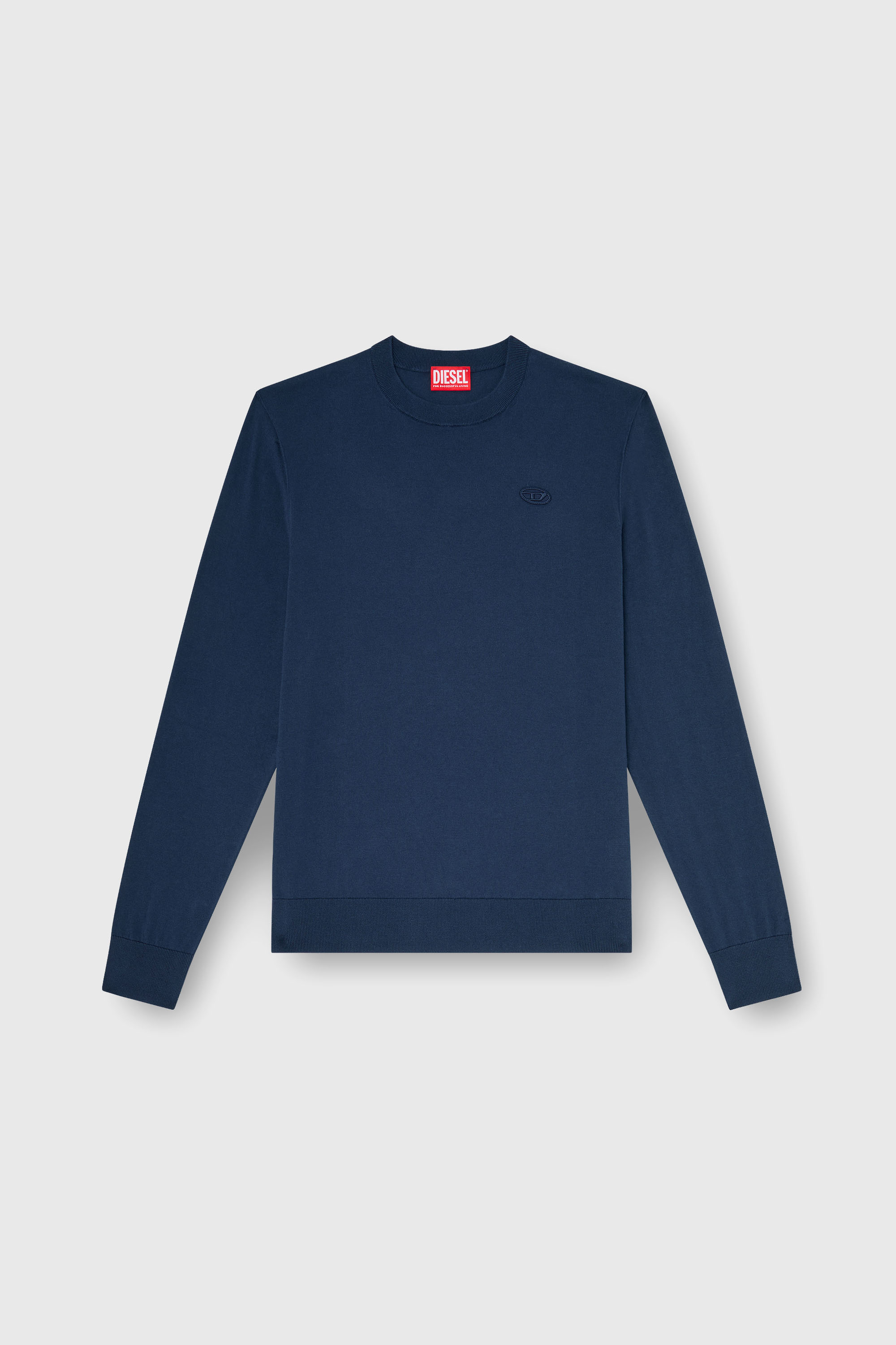 Diesel - K-FREEX-TAG-T92, Herren Strickware aus Baumwolle mit tonalem Logo in Blau - 2