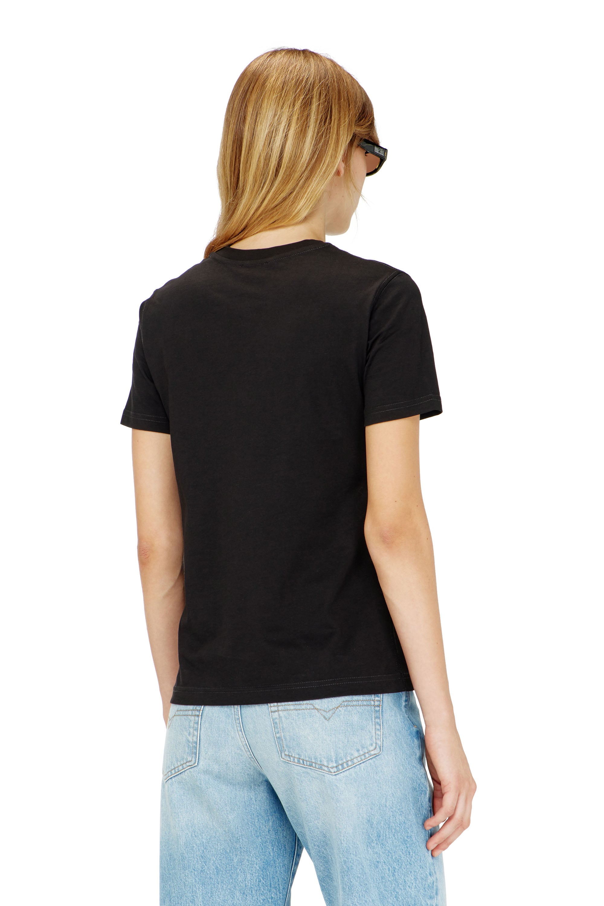 Diesel - T-REG-ZAL-V2, Damen T-Shirt aus Baumwolle mit Grafikprint in Schwarz - 4