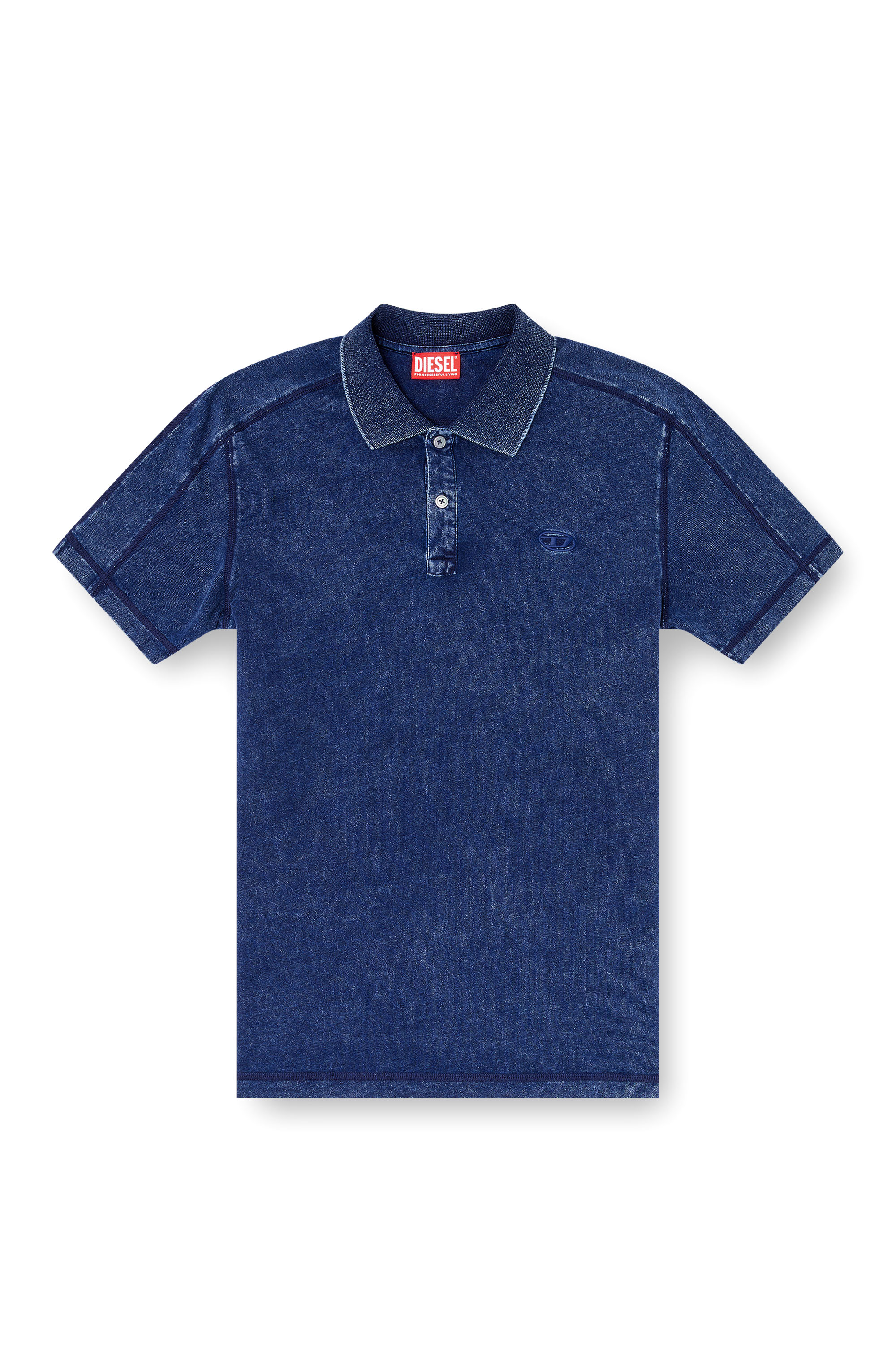 Diesel - T-SWIND-R1, Man's Denim-look polo shirt in Blue - 4