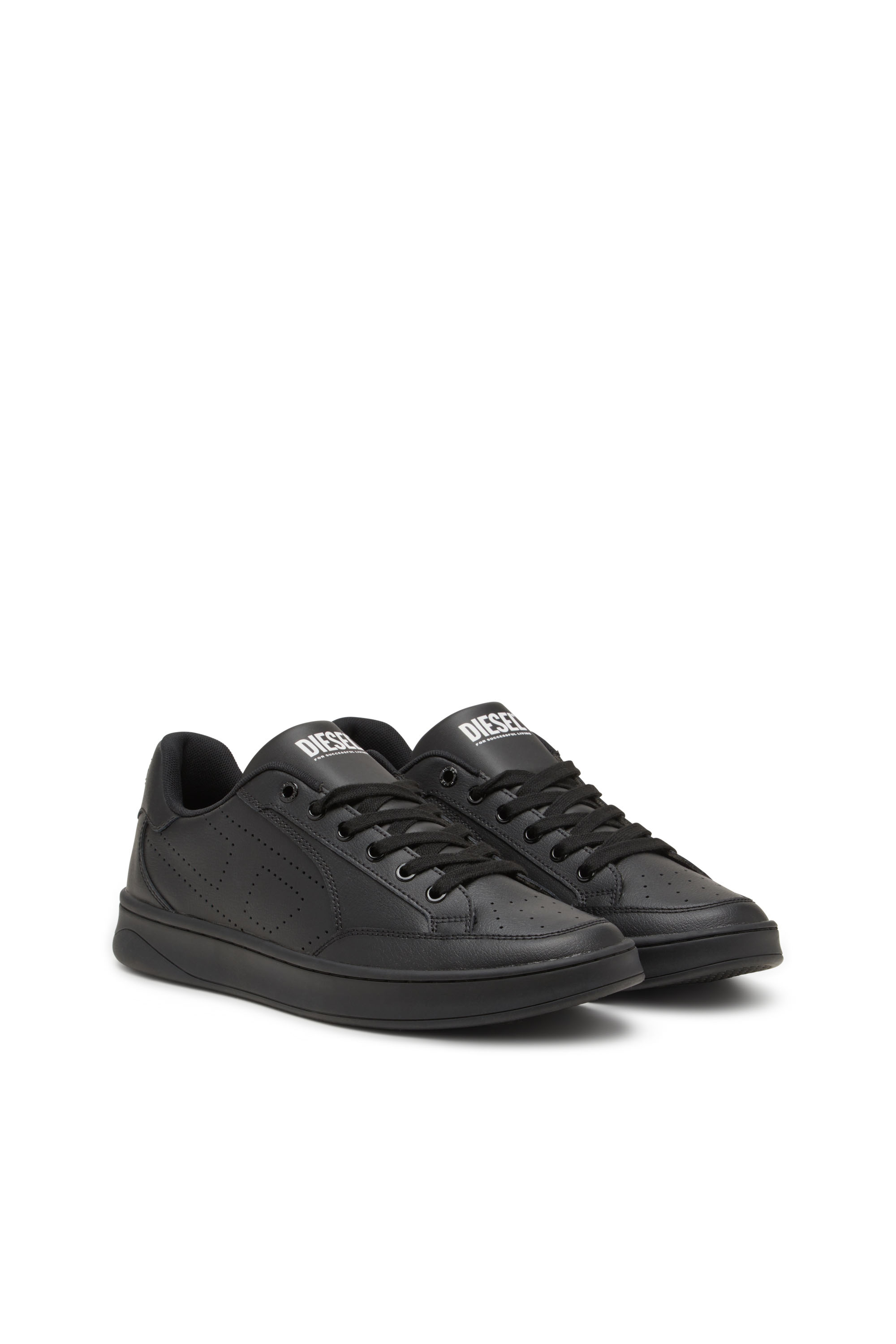 Diesel - S-DAKOTA LOW, Herren S-Dakota-Sneakers aus Leder mit perforiertem Logo in Schwarz - 2