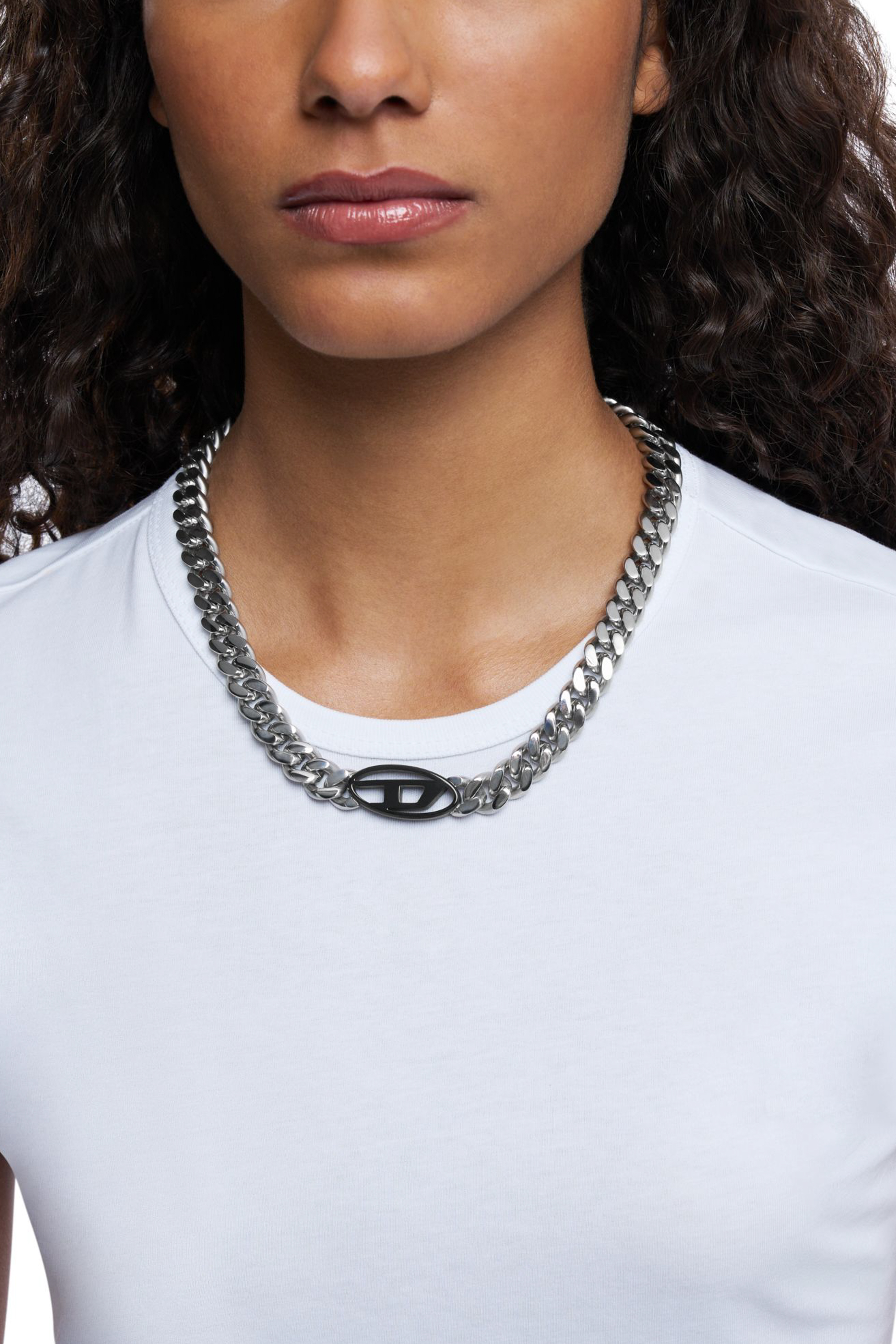 Diesel - DX1635931 JEWELLERY, Unisex Halskette aus zweifarbigem Edelstahl in Silber/Schwarz - 3