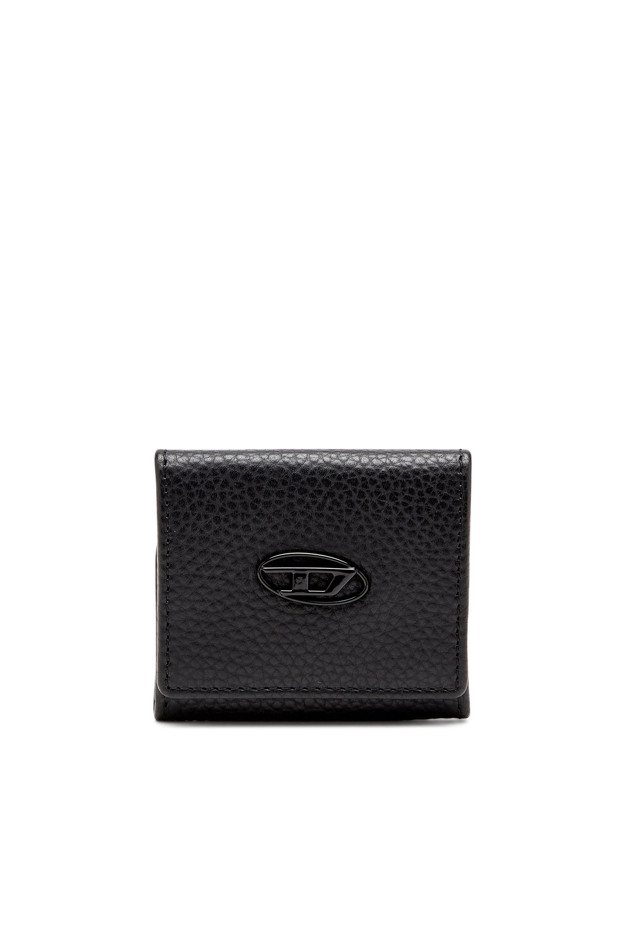 Diesel - HISSU EVO COIN CASE, Herren Coin purse in grainy leather in Schwarz - 1