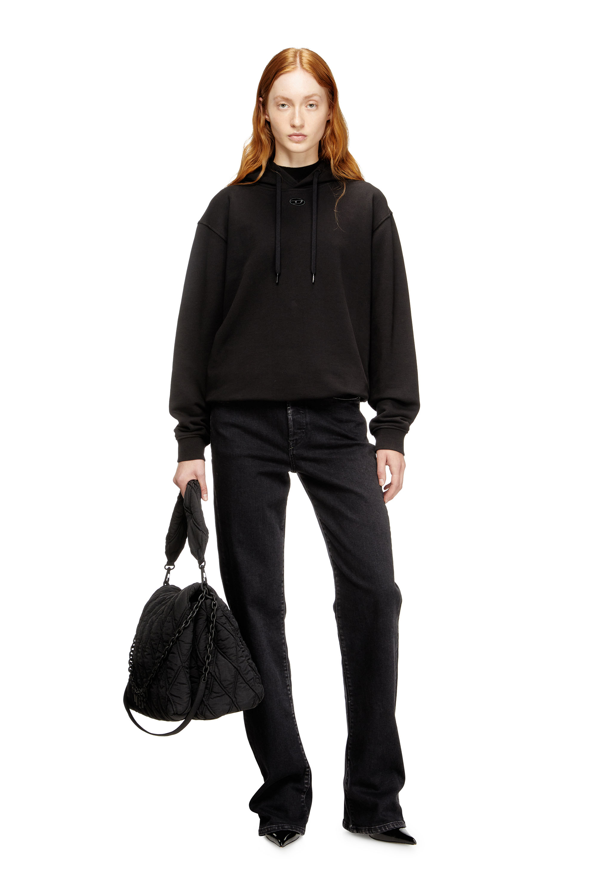 Diesel - F-NORMY-HOOD-OD, Damen Sweatshirt aus Baumwolle mit Oval D Logo in null - 2