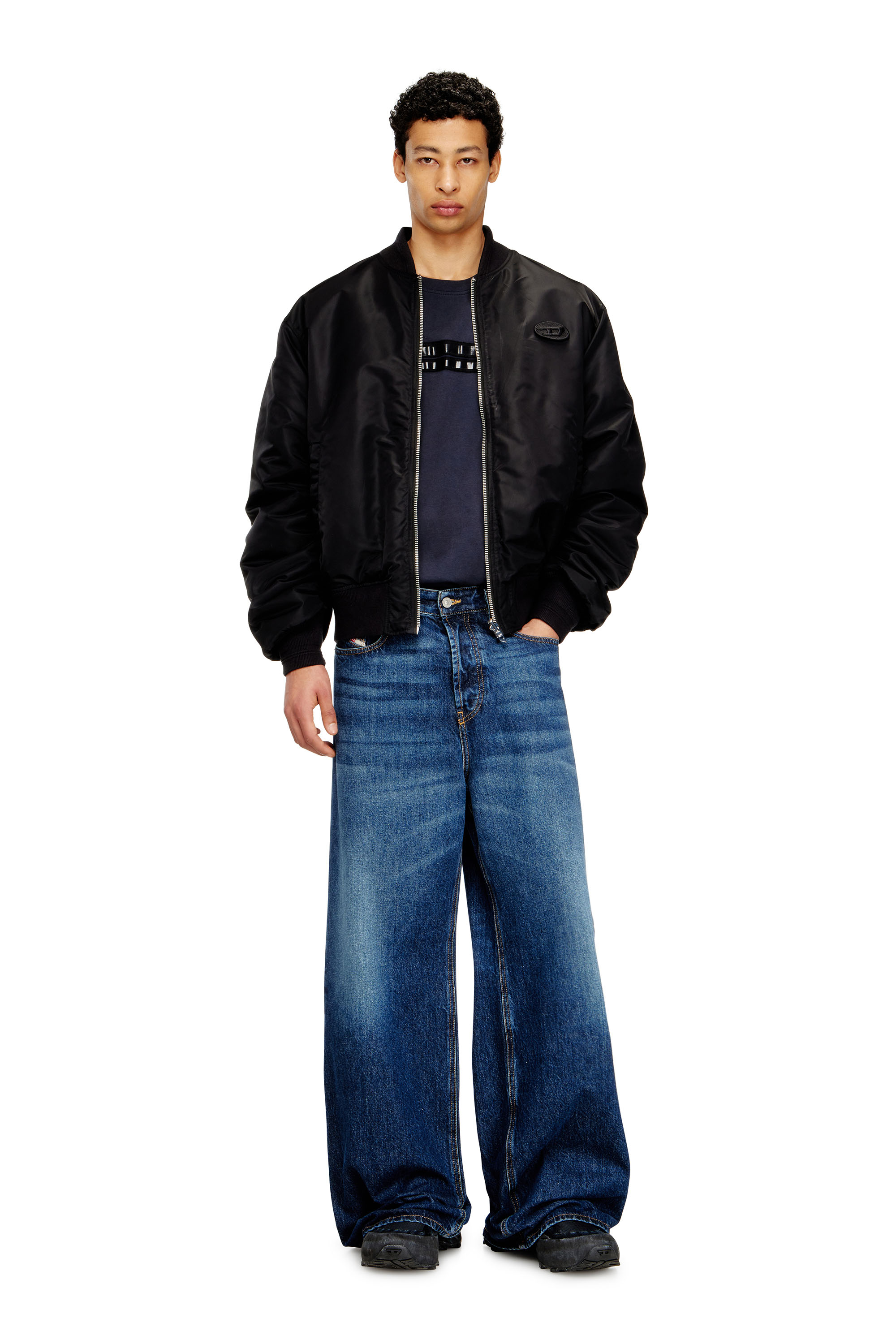 Diesel - T-REDDY, Herren Reguläres Baumwoll-T-Shirt mit Framis-Bändern in Dunkelblau - 1