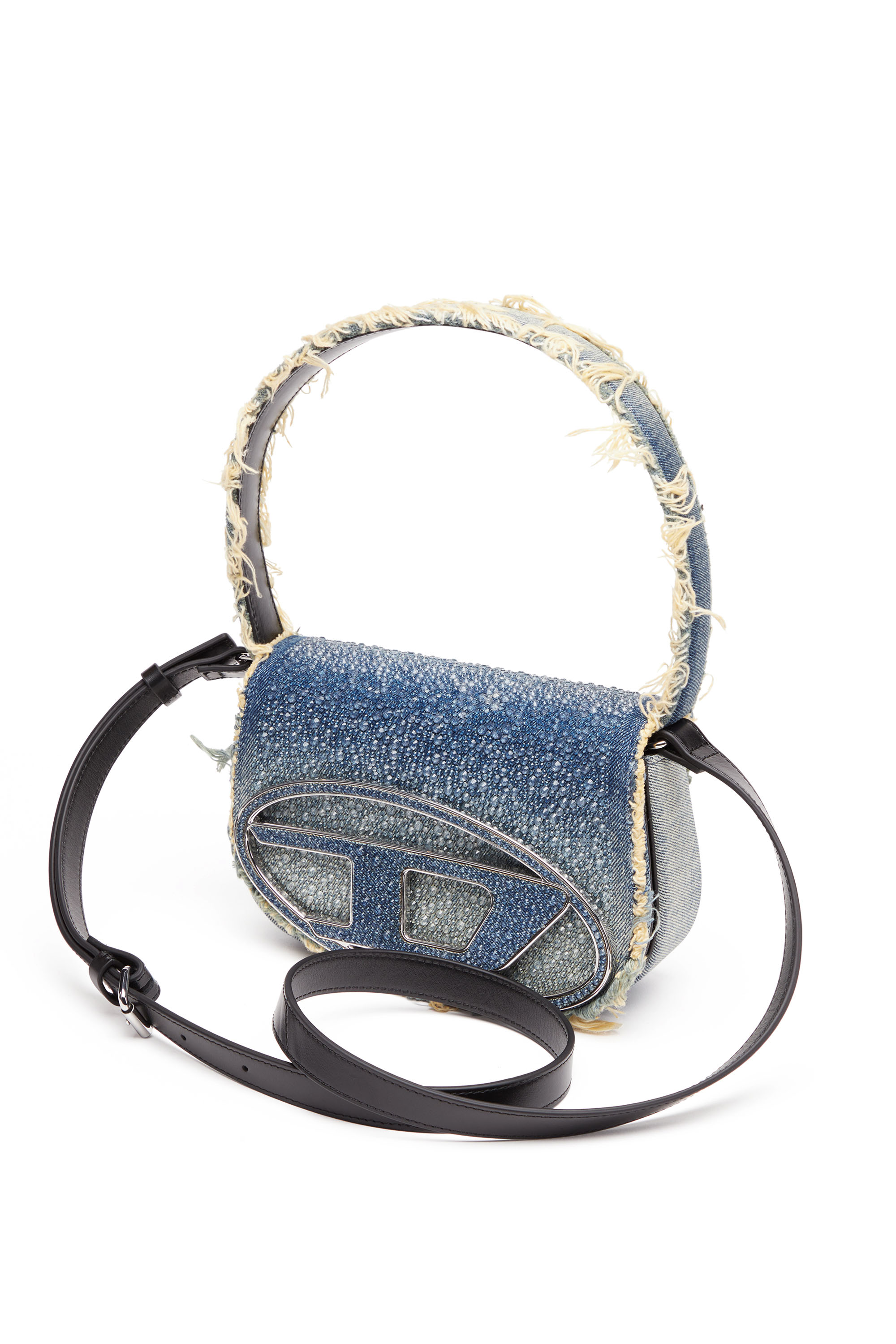 Diesel - 1DR, Damen 1DR-Ikonische Schultertasche aus Denim mit Strass in Blau - 6