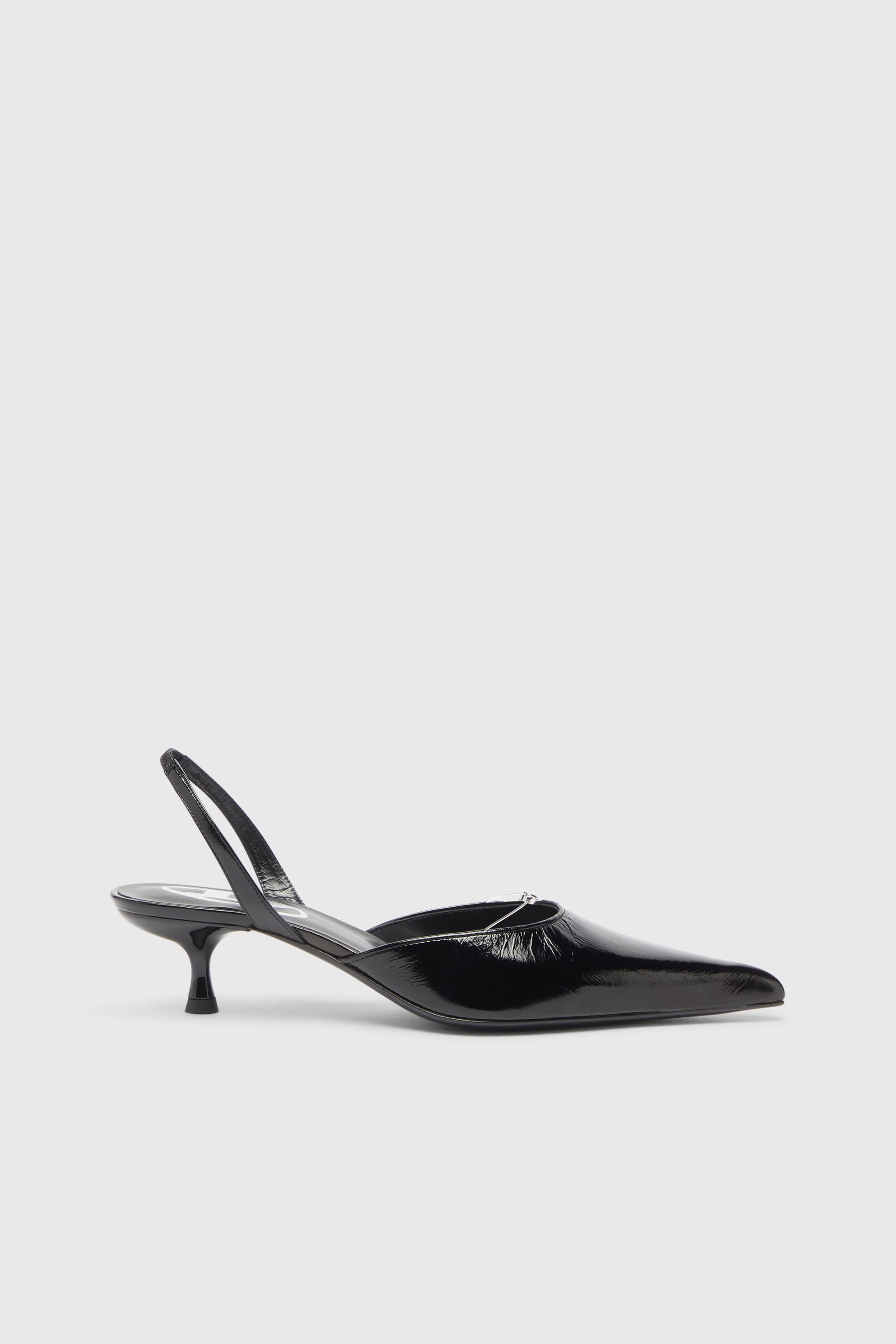Diesel - D-JEWELS 40 D'OR, Damen D-Jewels - Lederslingbacks mit Oval D Schmuck in Schwarz - 1