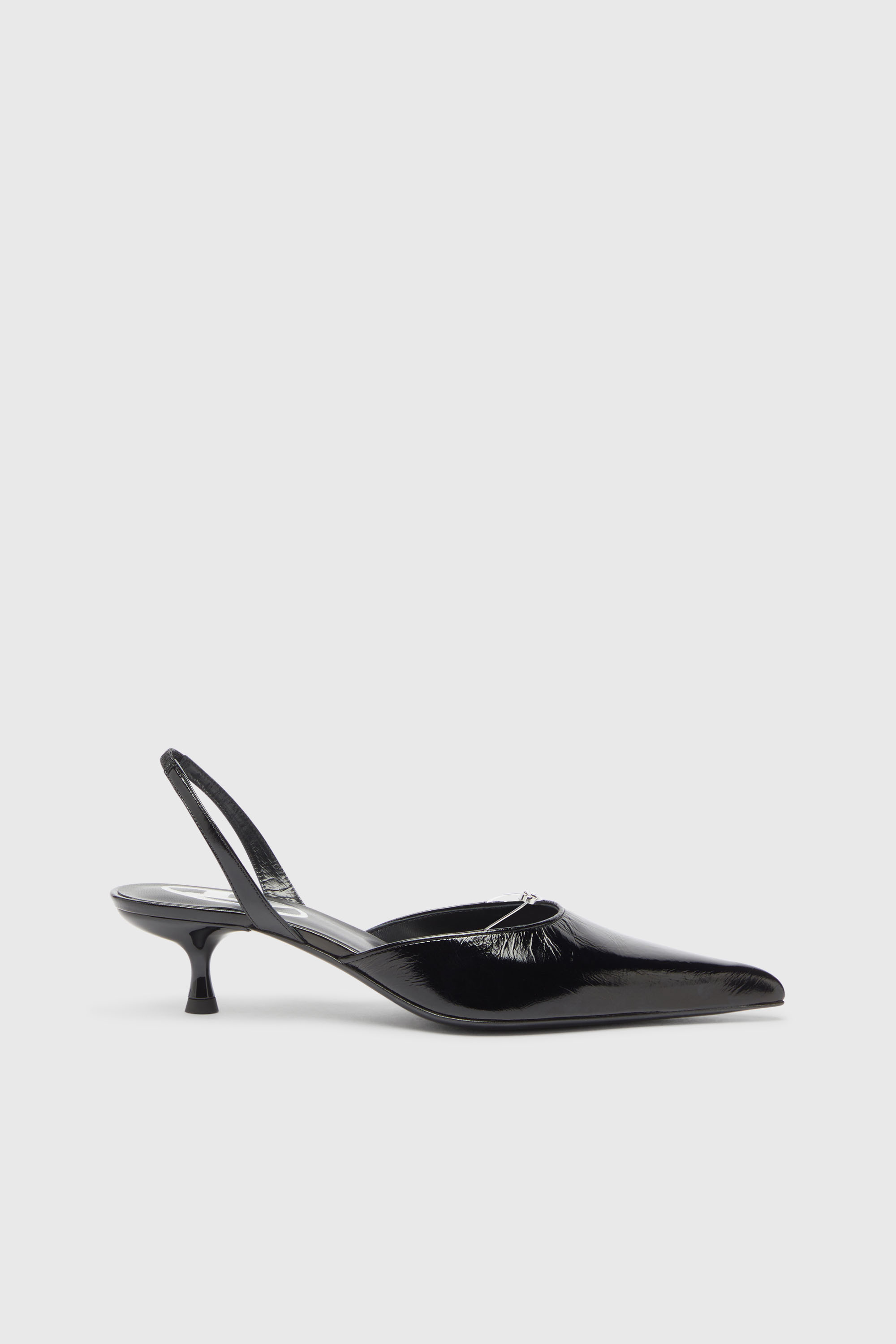 Diesel - D-JEWELS 40 D'OR, Damen D-Jewels - Lederslingbacks mit Oval D Schmuck in Schwarz - 1