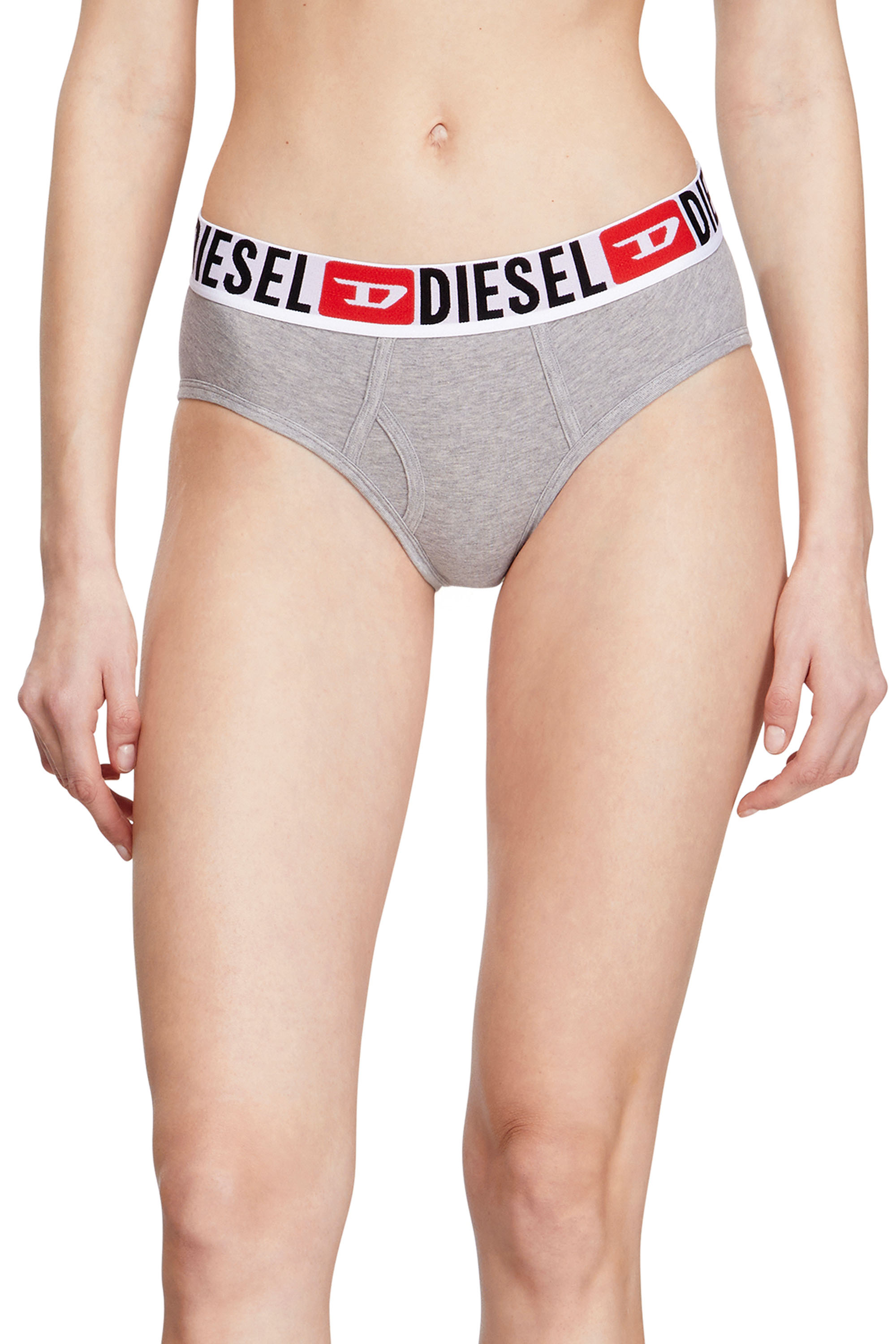 Diesel - OXY-D-CORE-3PACK, Damen Slips mit Maxilogo-Bund im Dreierpack in Rosa/Grau - 3
