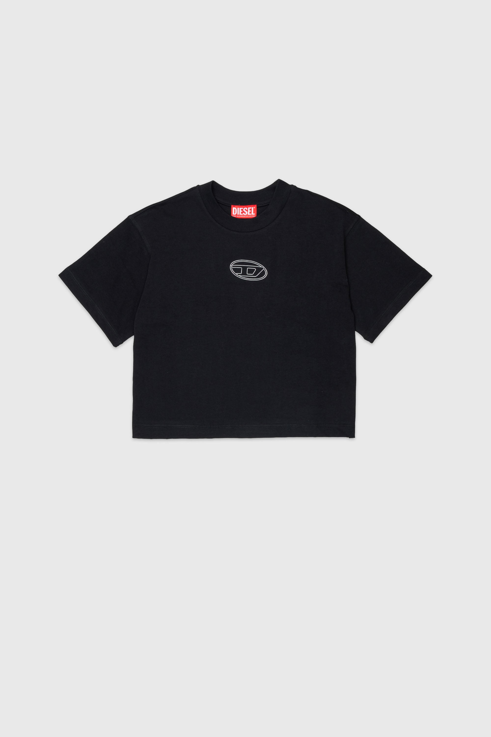 Diesel - TLIXIN, Woman's Cropped T-shirt with Oval D logo in Black - 1