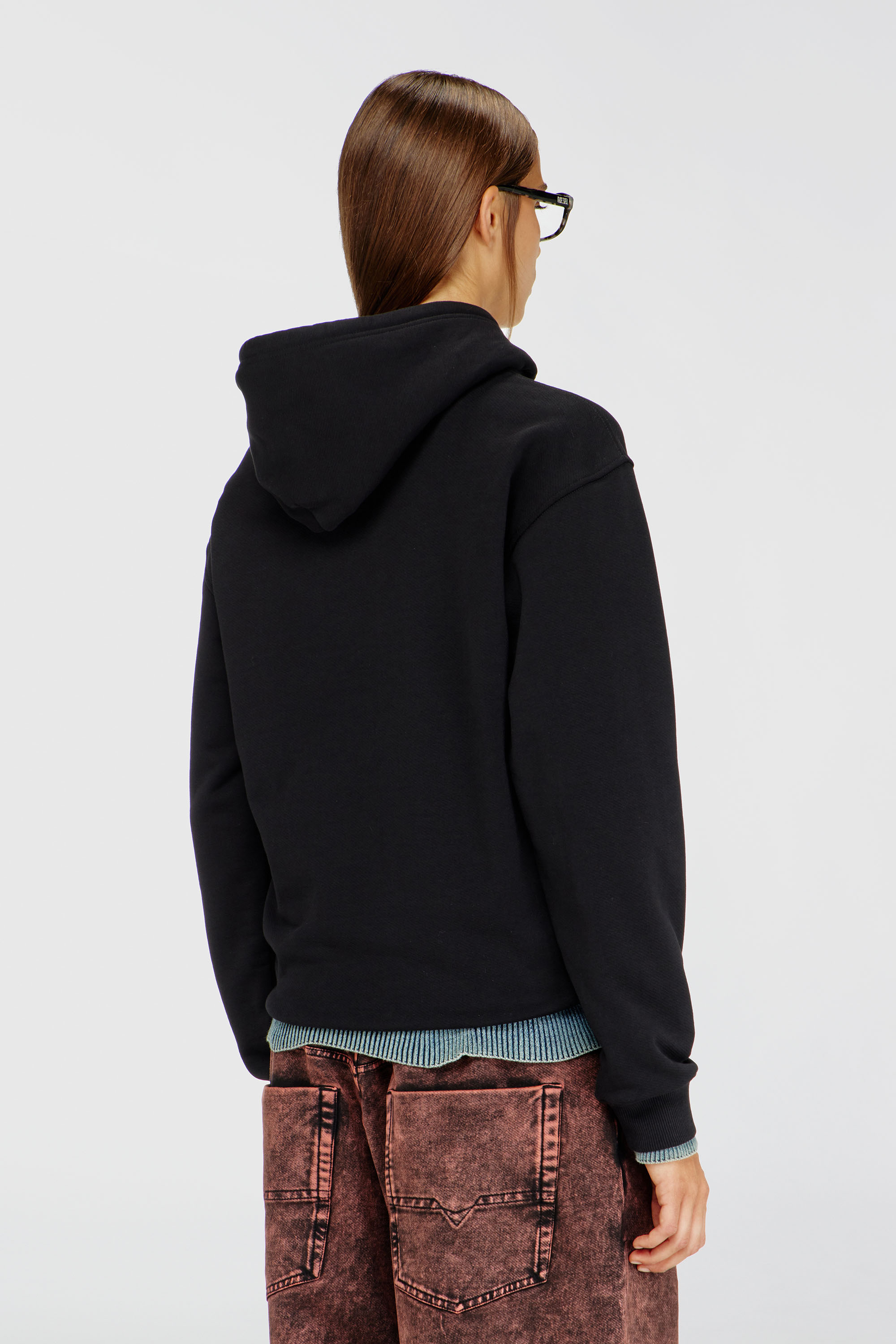 Diesel - F-NORMY-HOOD-OD, Damen Sweatshirt aus Baumwolle mit Oval D Logo in Schwarz - 4