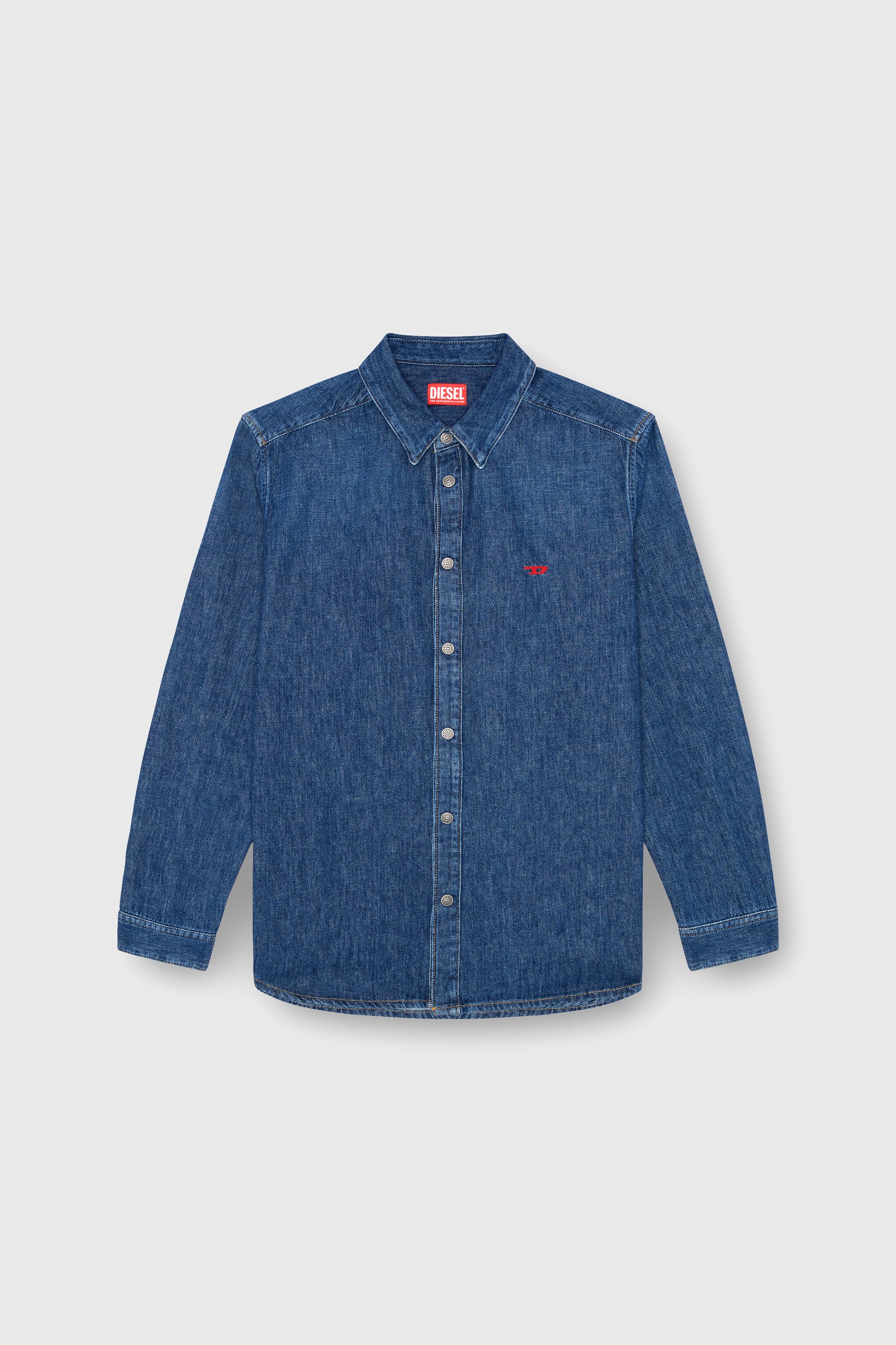 Diesel - D-SIMPLY, Herren Shirt aus Denim in Dunkelblau - 2
