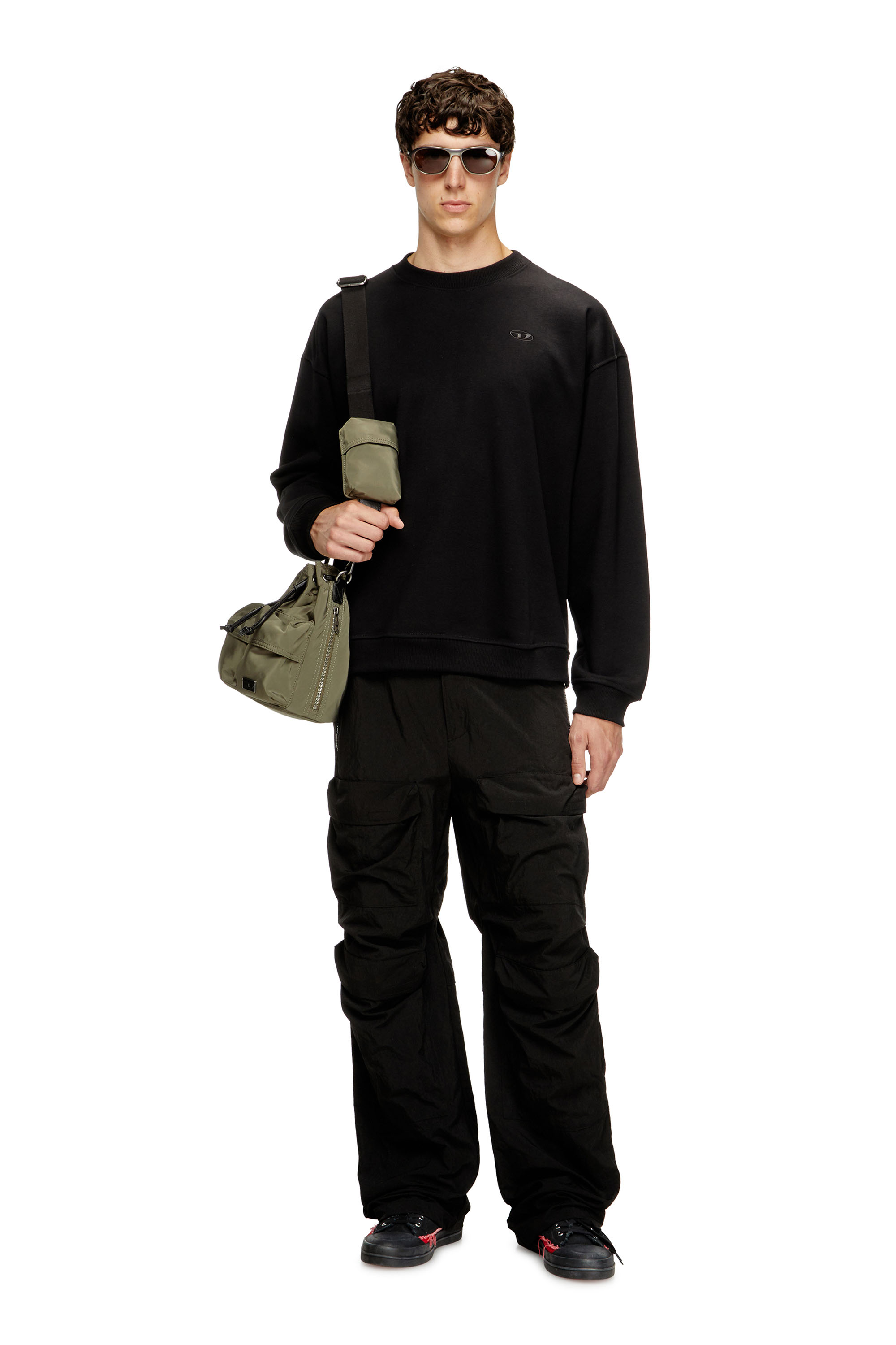 Diesel - S-BOXT-T2, Herren Sweatshirt mit Oval D-Logo in Schwarz - 1