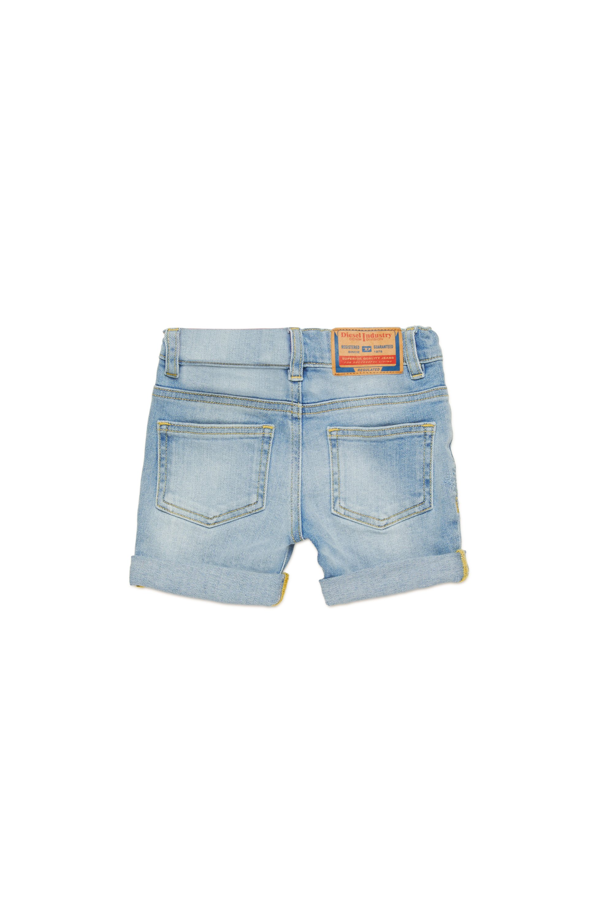 Diesel - PGALLYB, Unisex Shorts aus vielgetragenem Denim in Hellblau - 2