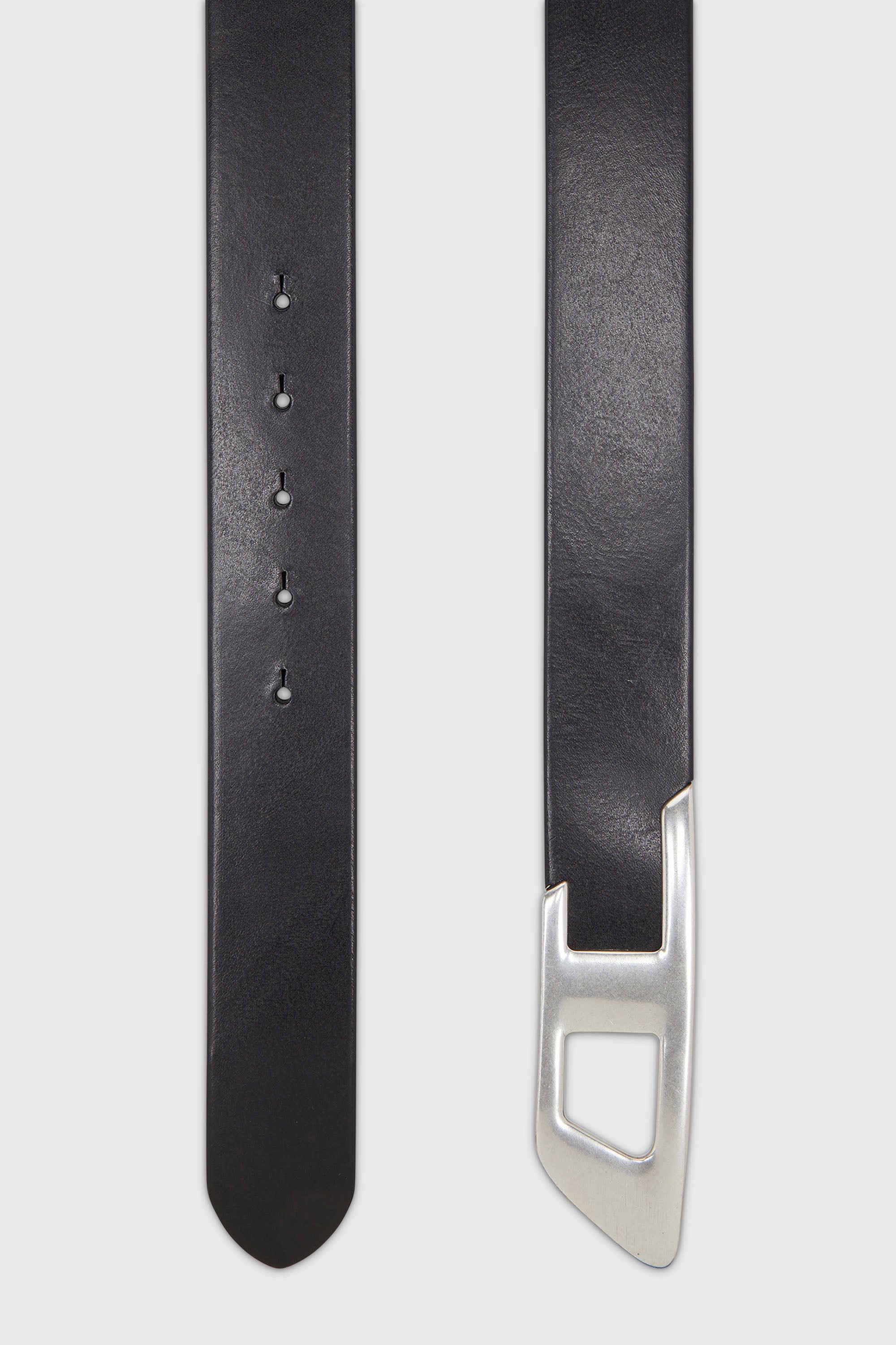 Diesel - B-D LOGO 2.0 40, Unisex 4 cm Lederg&uuml;rtel mit Metallschnalle in D-Form in Schwarz/Silber - 2