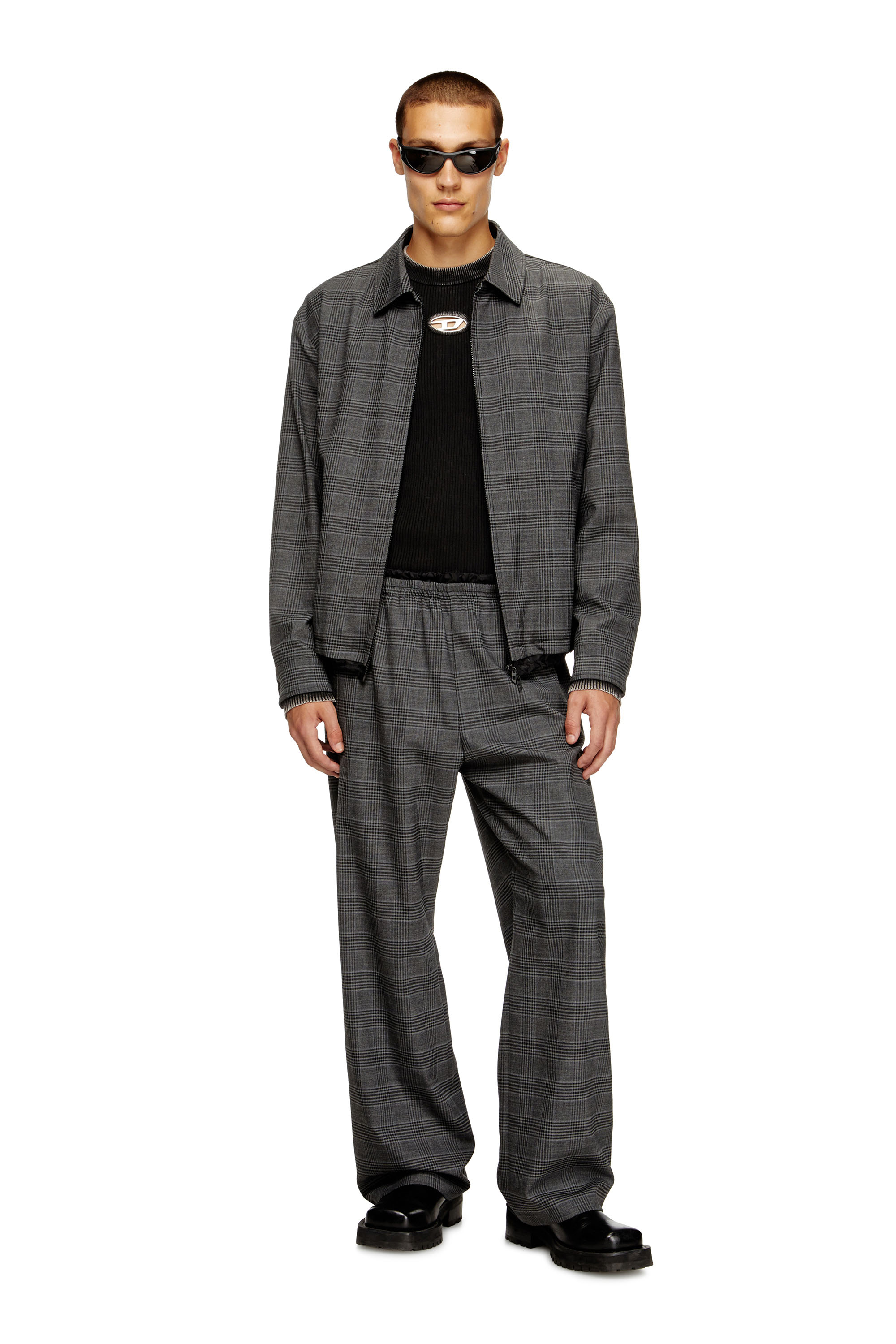 Diesel - K-DARIN-A, Herren Cut-out-Pullover mit Oval D in Schwarz - 1