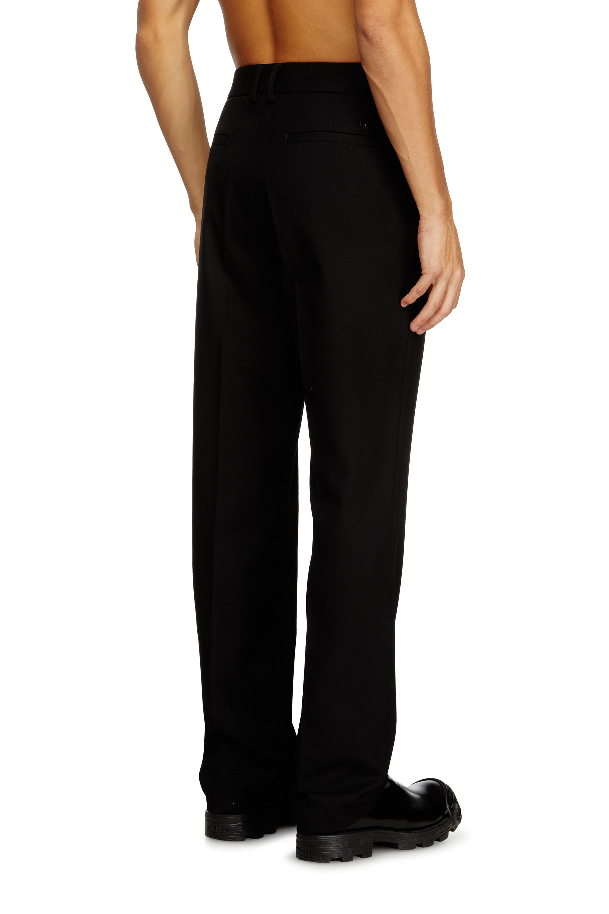 Diesel - P-AM-EPCI, Herren Wollmischung-Hose mit Metalletikett in Schwarz - 4