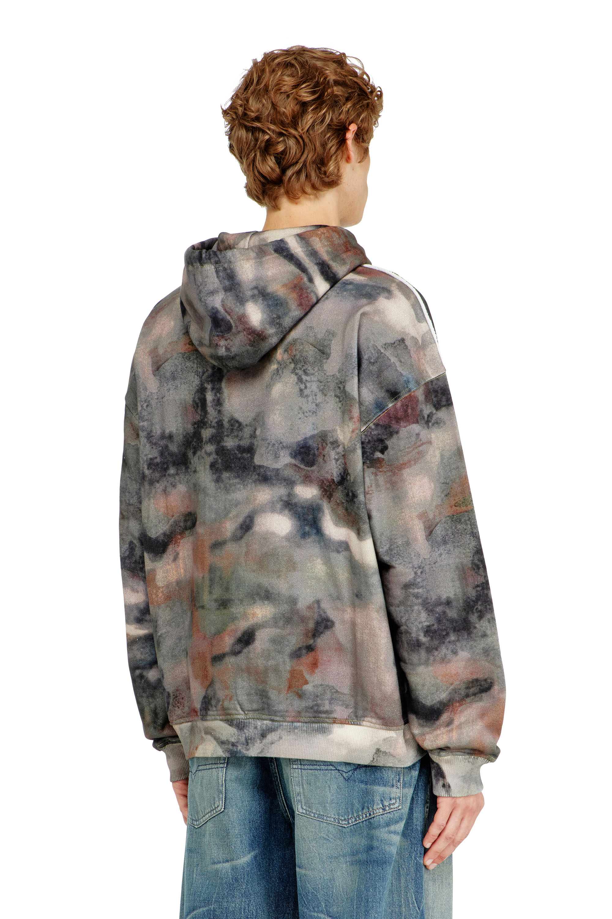 Diesel - S-BOXT-HOOD-V1, Herren Kapuzenpullover aus Bio-Baumwolle mit Camouflagemuster in Braun/Gr&uuml;n - 3