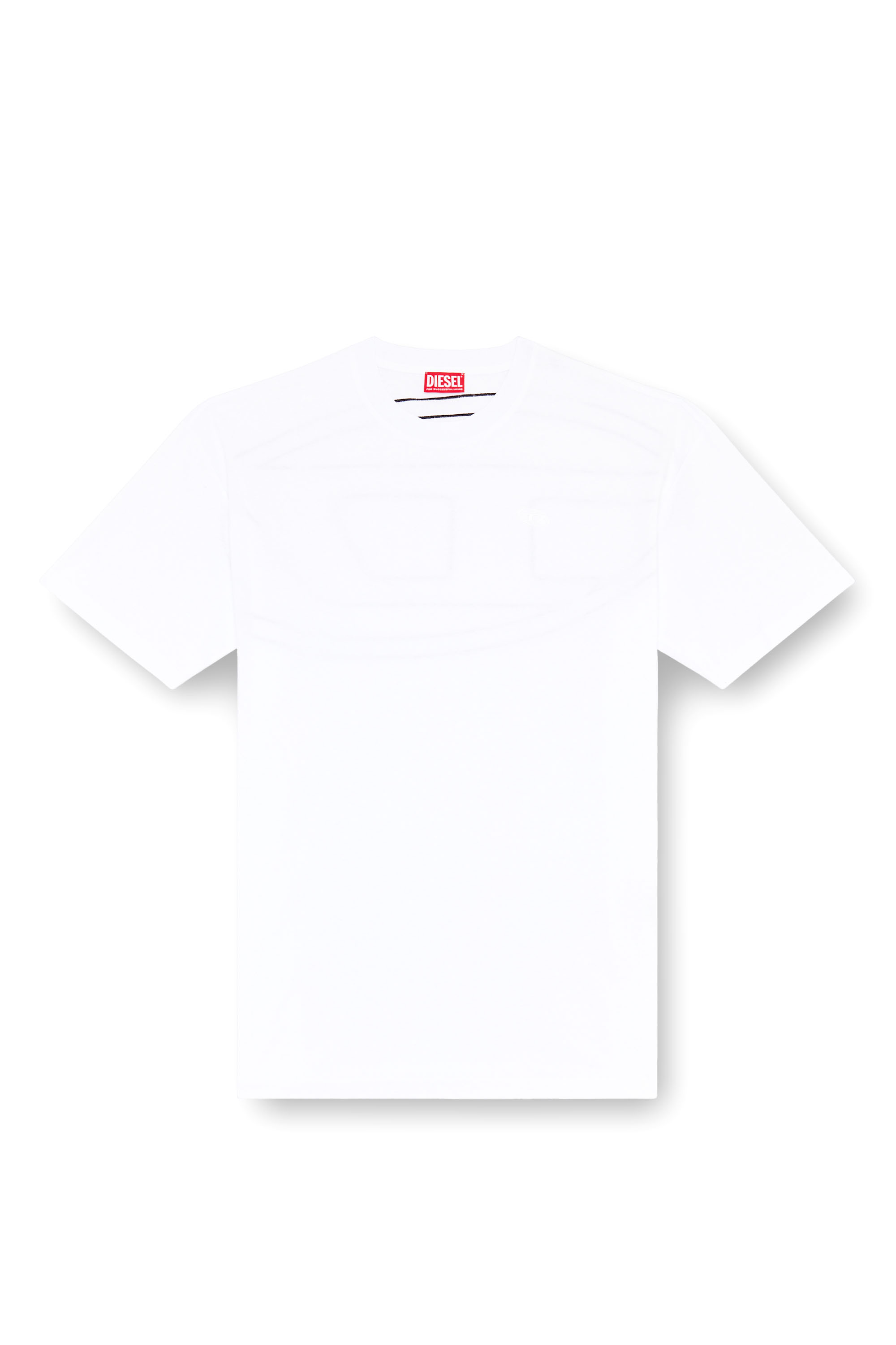 Diesel - T-BOGGY-MEGOVAL-D, Herren T-Shirt mit großer Oval D-Stickerei in Weiß - 3