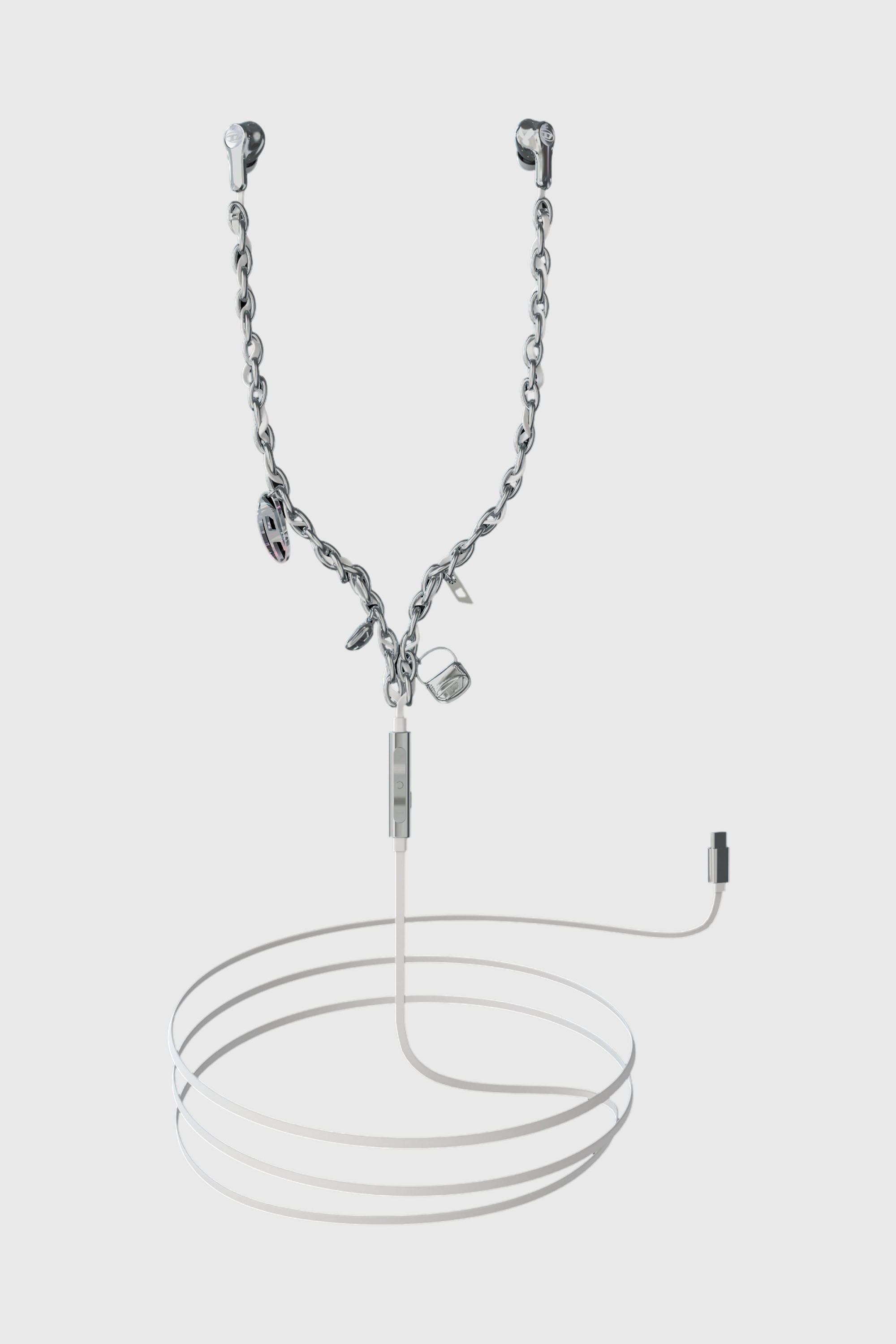 Diesel - 60458  WIRED EARBUDS WIRED EARBUDS, Unisex Wired Earbuds und charms in Silber - 2