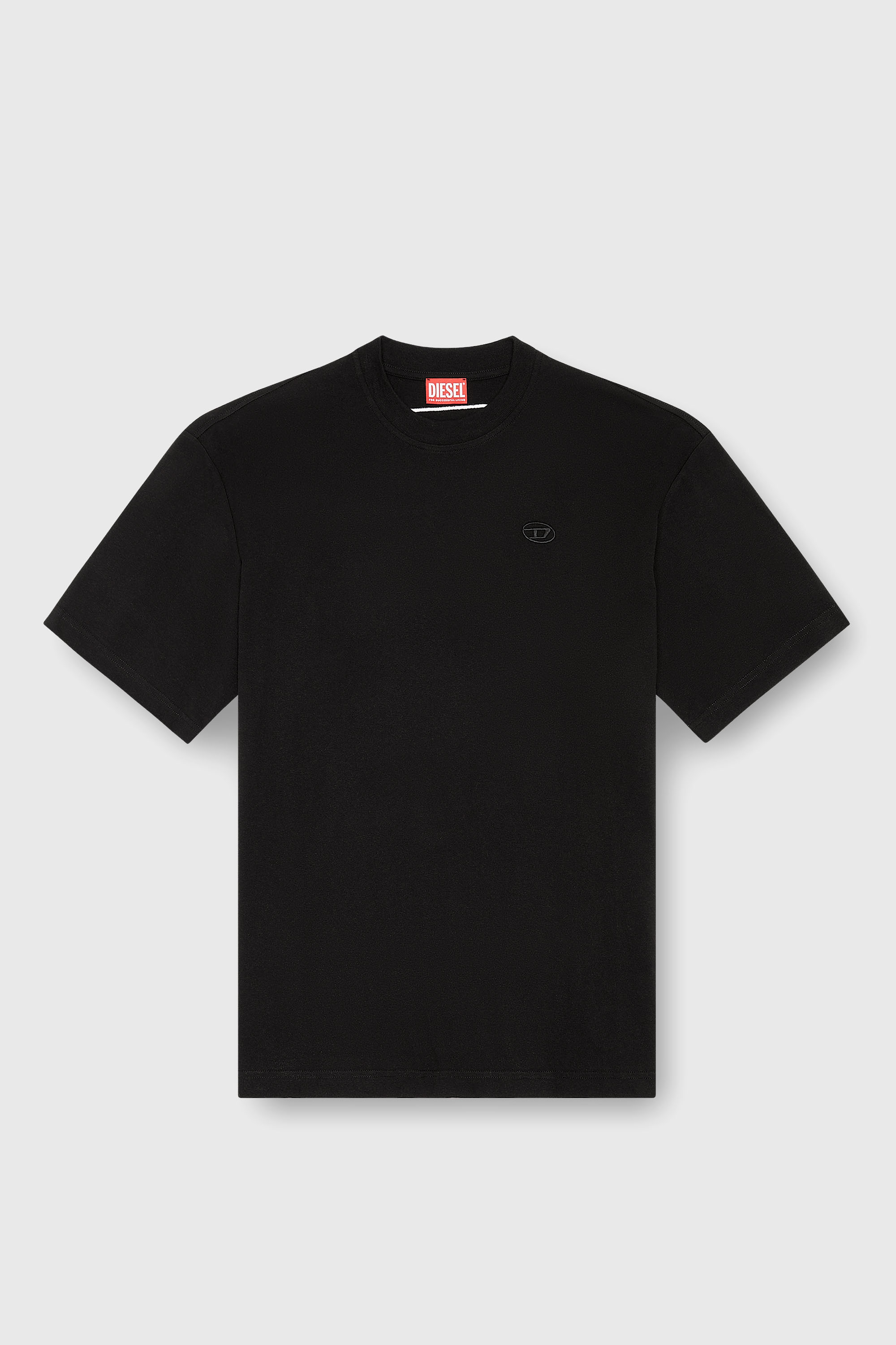 Diesel - T-BOGGY-MEGOVAL-D, Herren T-Shirt mit gro&szlig;er Oval D-Stickerei in Schwarz - 2