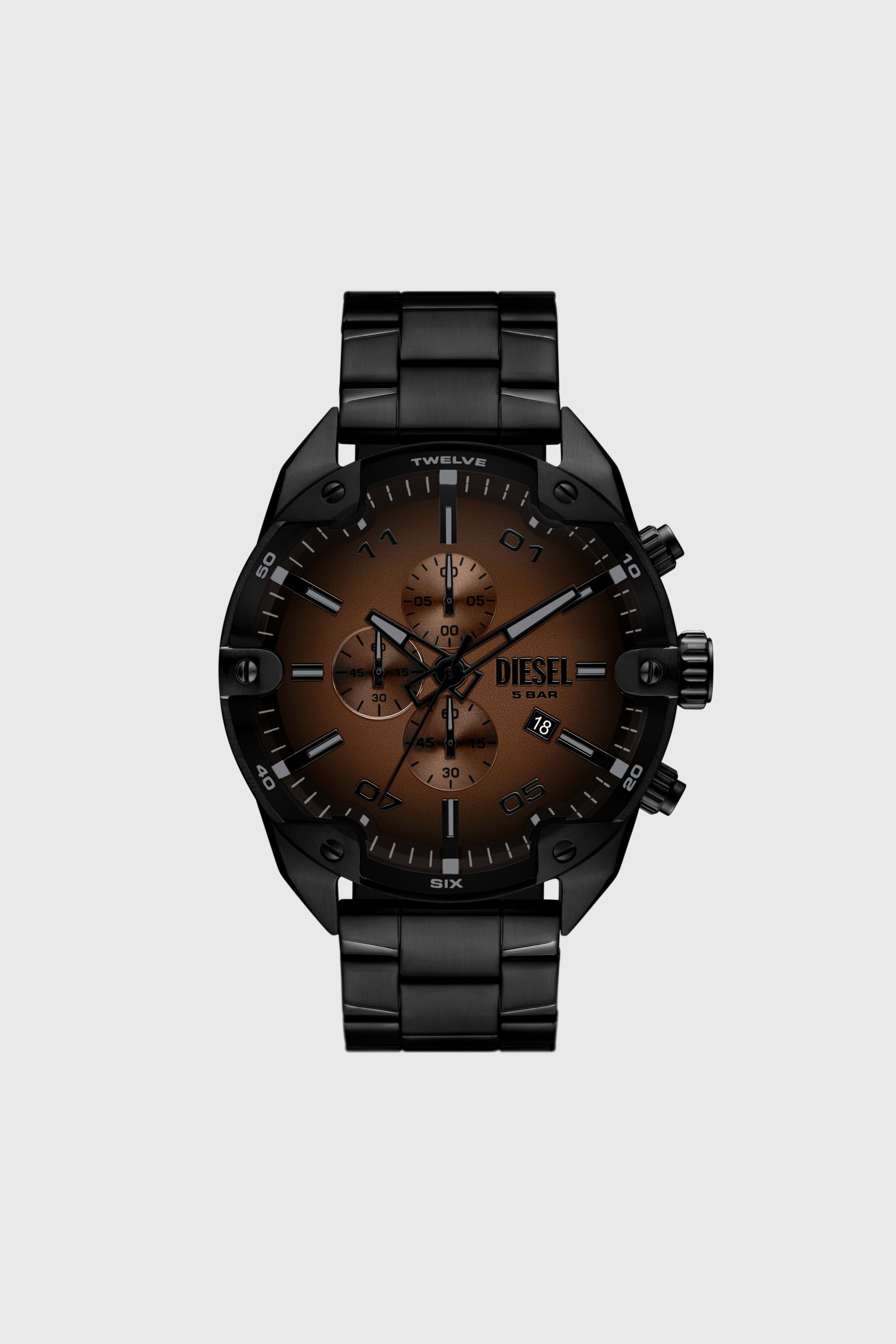 Diesel - DZ4691 WATCH, Herren Spiked Armbanduhr schwarzem Edelstahl in Schwarz - 1