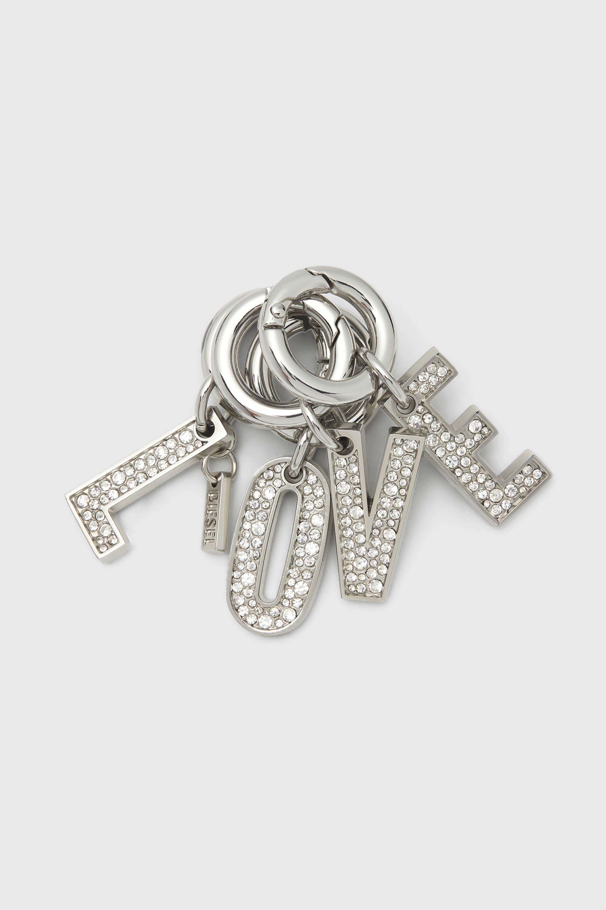 Diesel - CHARM-LOVE, Damen Metallschl&uuml;sselanh&auml;nger mit LOVE-Anh&auml;ngern in Silber - 1