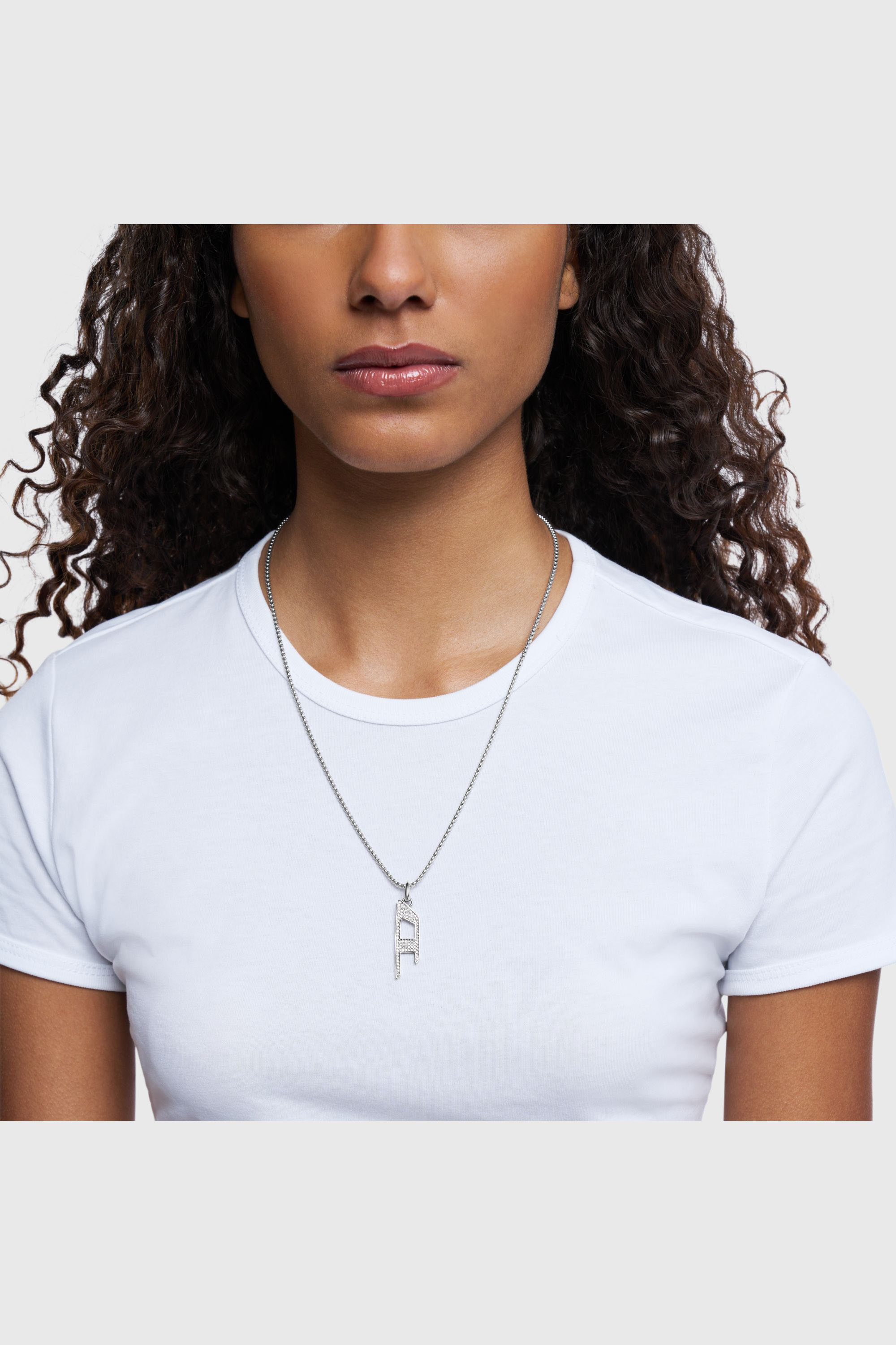 Diesel - DX1624040 JEWELLERY, Unisex Halskette mit Glitzeranh&auml;nger aus Edelstahl in Silber - 3