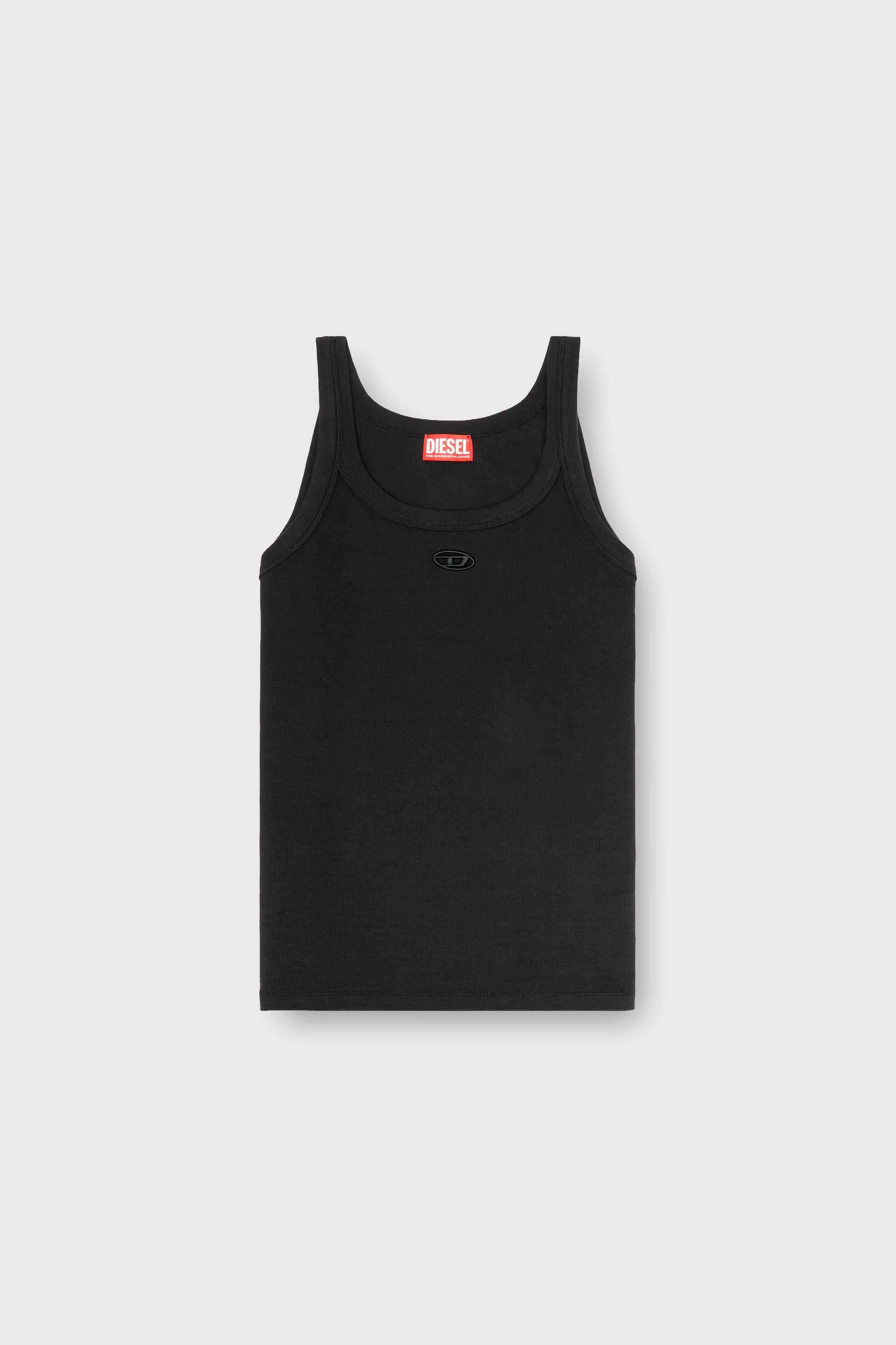 Diesel - T-WIFE-DCO, Herren Schmal geschnittenes Baumwoll-Tanktop mit Oval D-Logo in Schwarz - 2