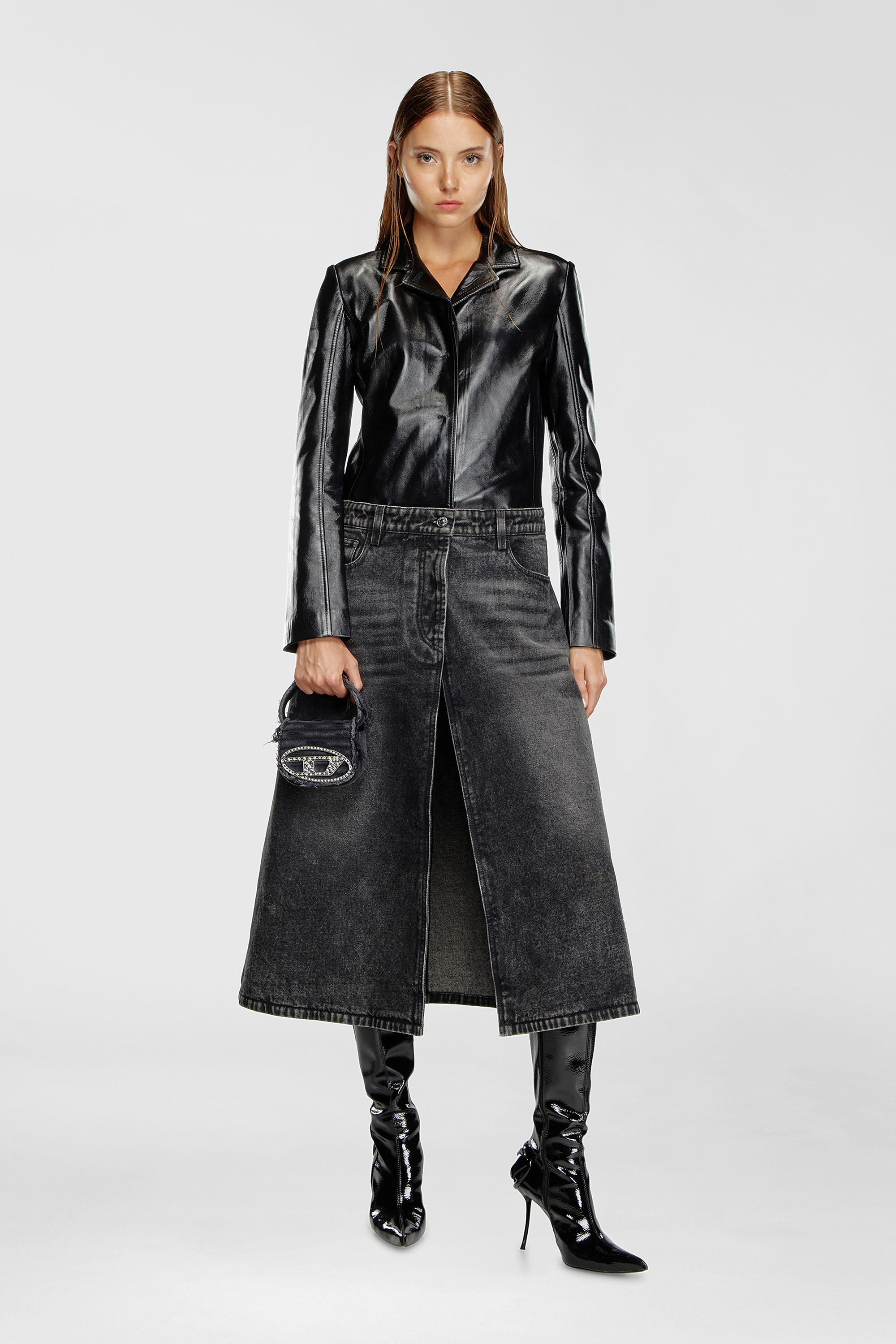 Diesel - 1DR XS, Damen 1DR XS-Ikonische Mini-Tasche aus Canvas und Leder in Schwarz - 1
