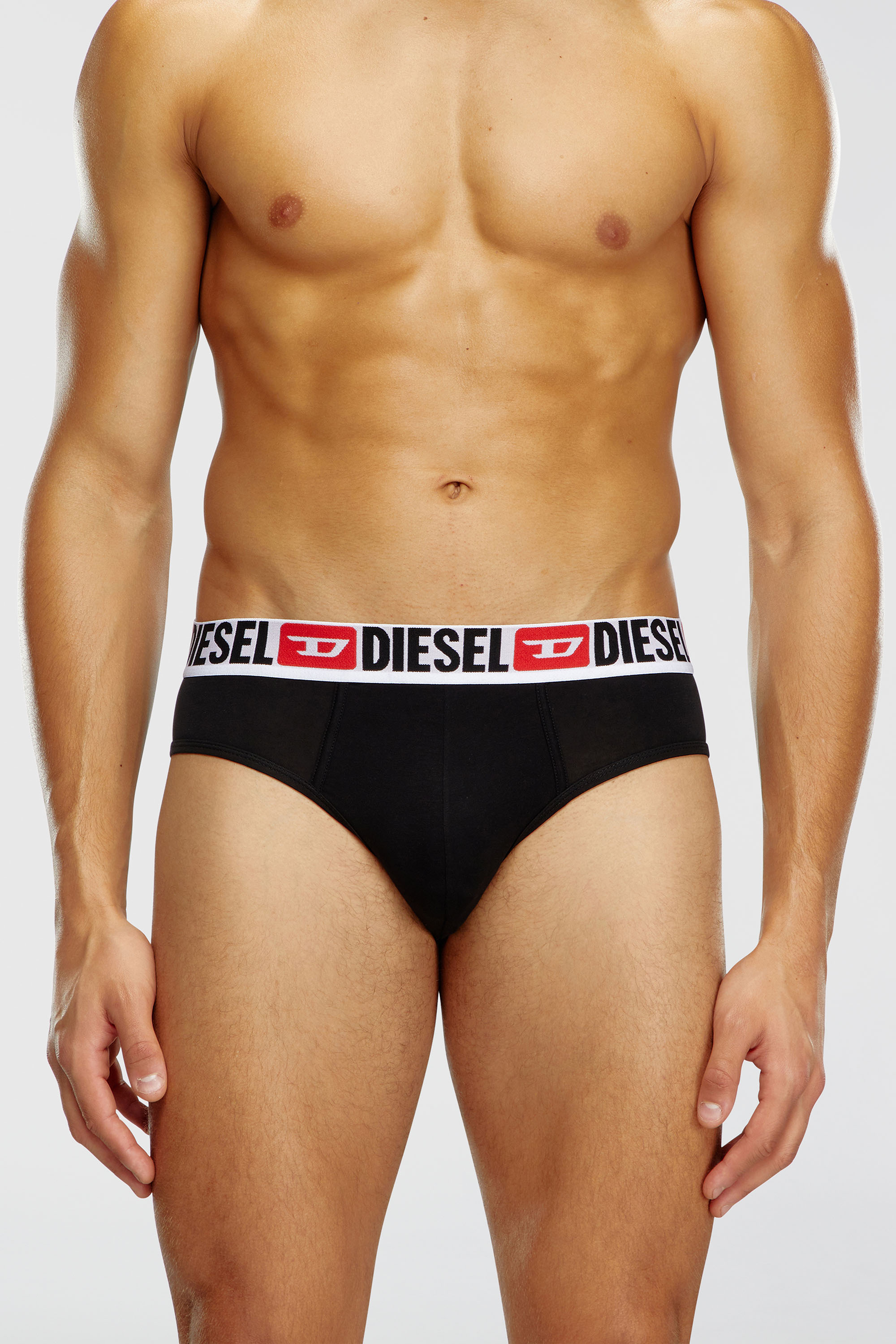 Diesel - UMBR-ANDRETHREEPACK, Herren Einfarbige Briefs im Dreierpack in Schwarz/Wei&szlig; - 3