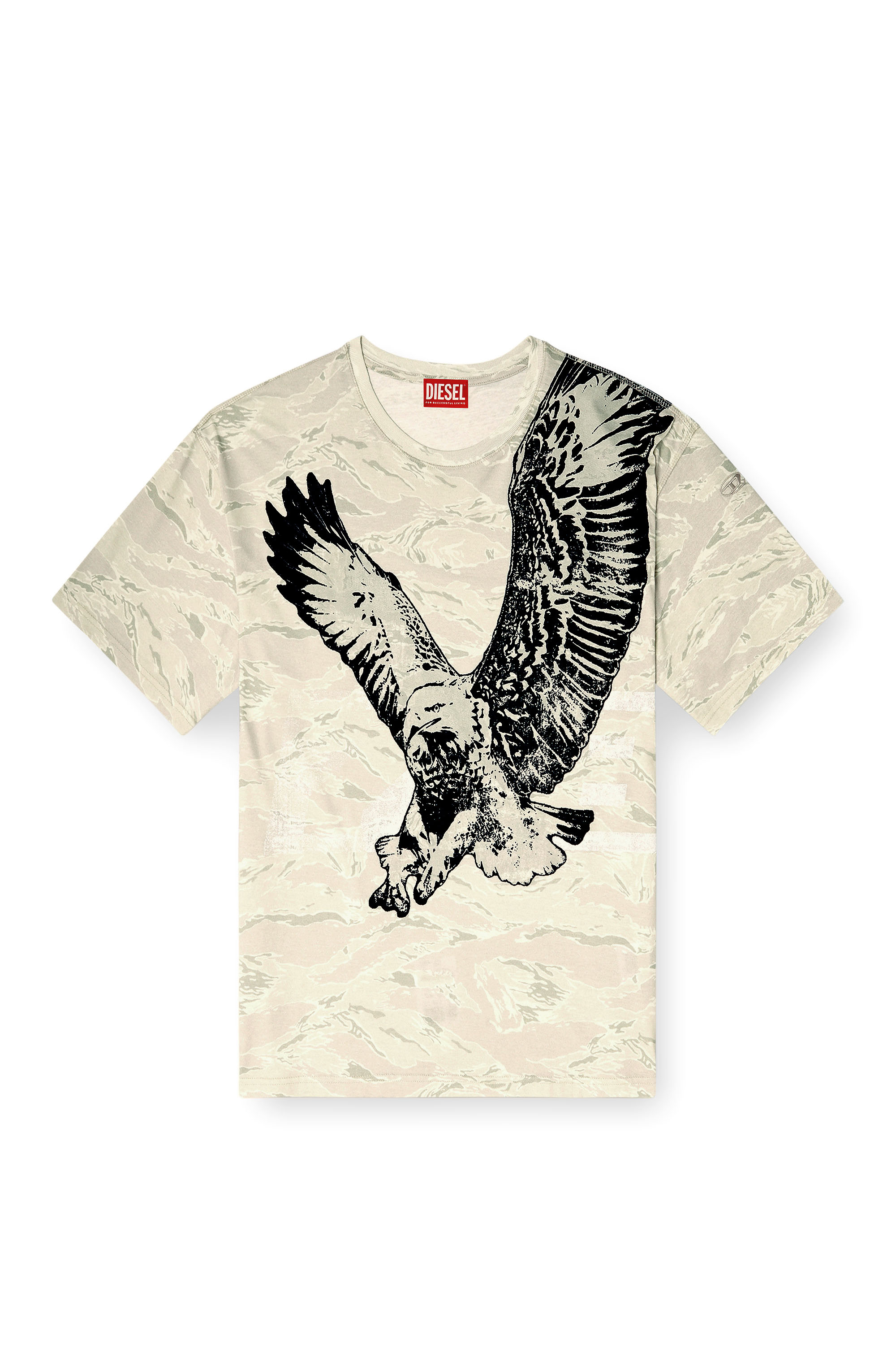 Diesel - T-BOXT-T14, Herren Camo-T-Shirt mit Eagle-Print in Beige - 3