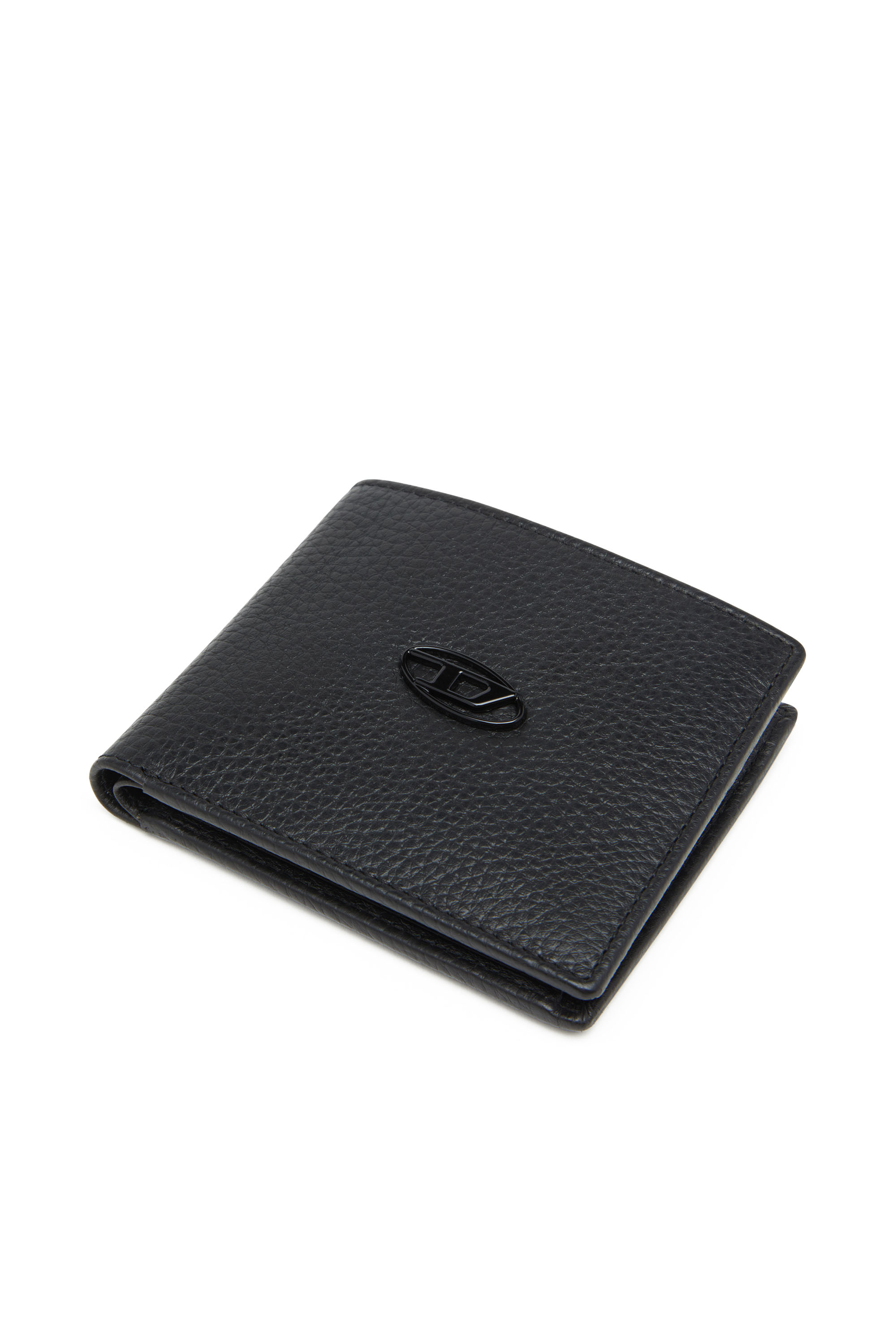 Diesel - BI FOLD COIN S, Herren Faltportemonnaie aus genarbtem Leder in Schwarz - 4