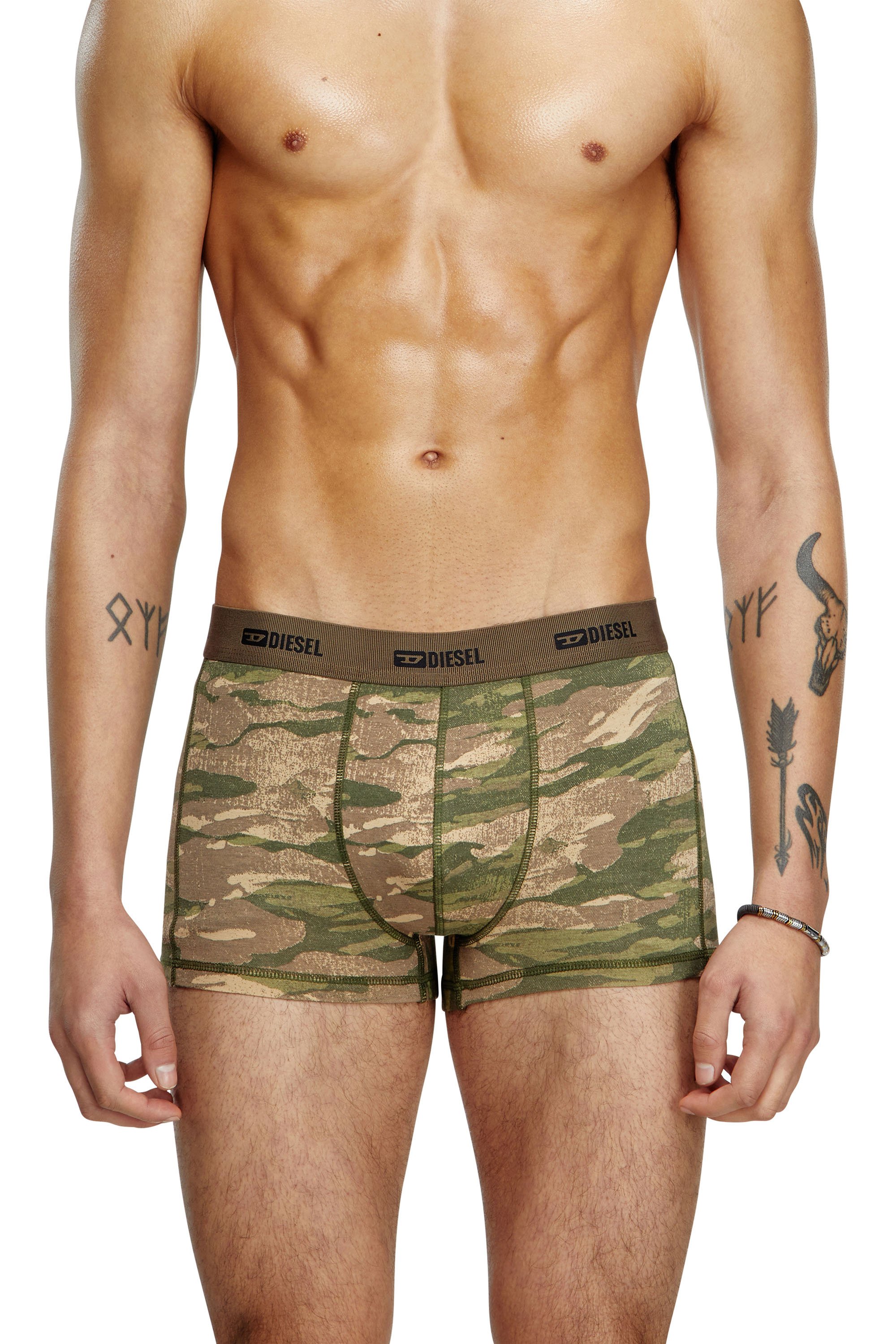 Diesel - DAMIEN-UTLT-3PACK, Herren Einfarbige und Camouflage Retropants im Dreierpack in Braun/Grün - 3