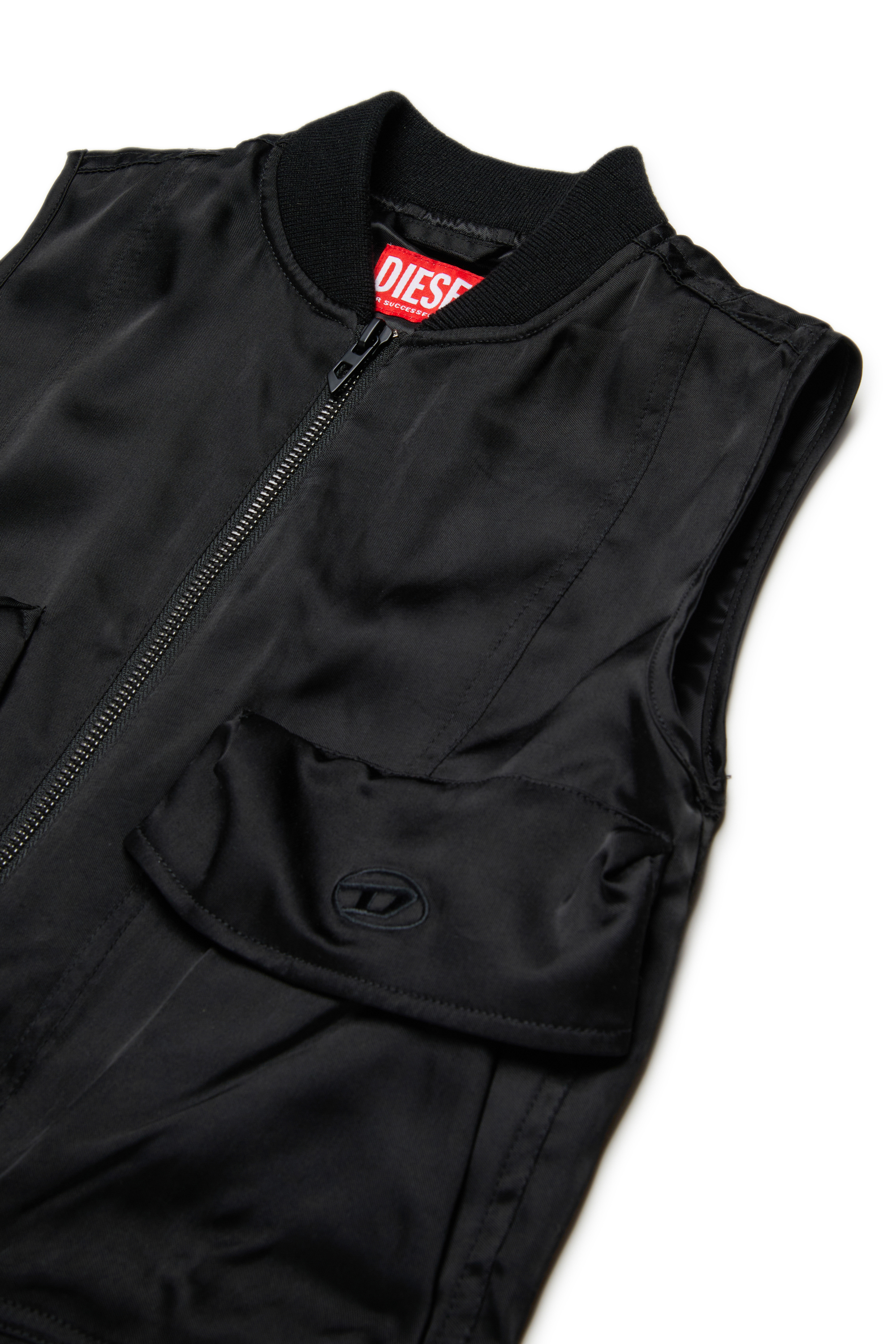 Diesel - JSAFFY, Damen Satinweste mit Utility-Taschen in Schwarz - 3