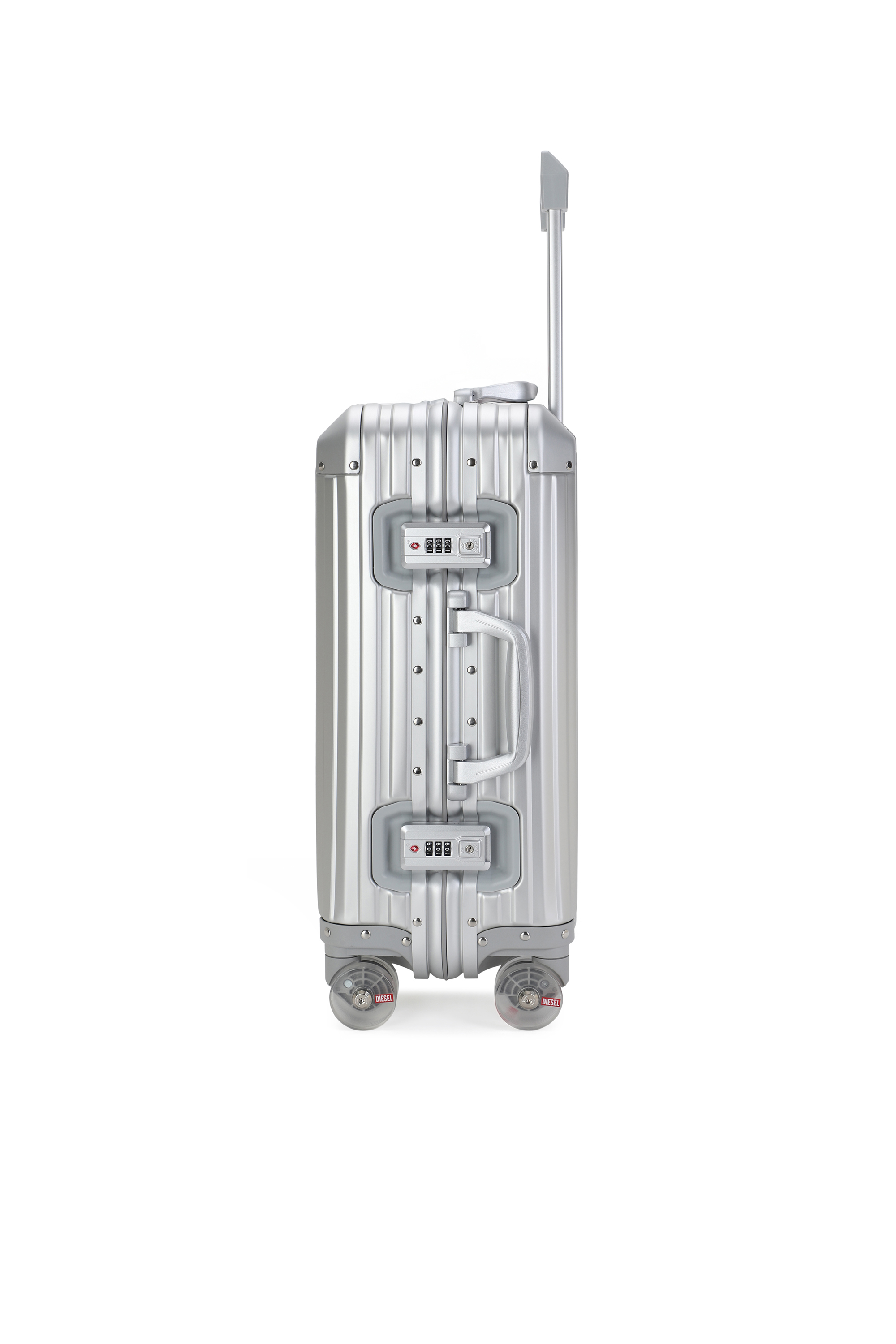 Diesel - DIESEL ALUMINUM TROLLEY- DSL002, Unisex Koffer aus Aluminium Gr&ouml;&szlig;e S in Silber - 4