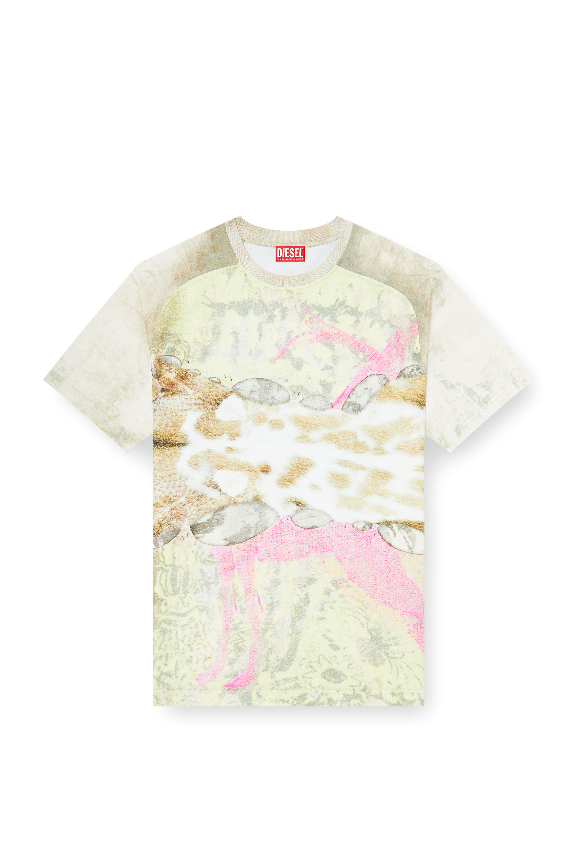 Diesel - T-CLINT, Herren T-Shirt mit Animal-Print in Grau - 2