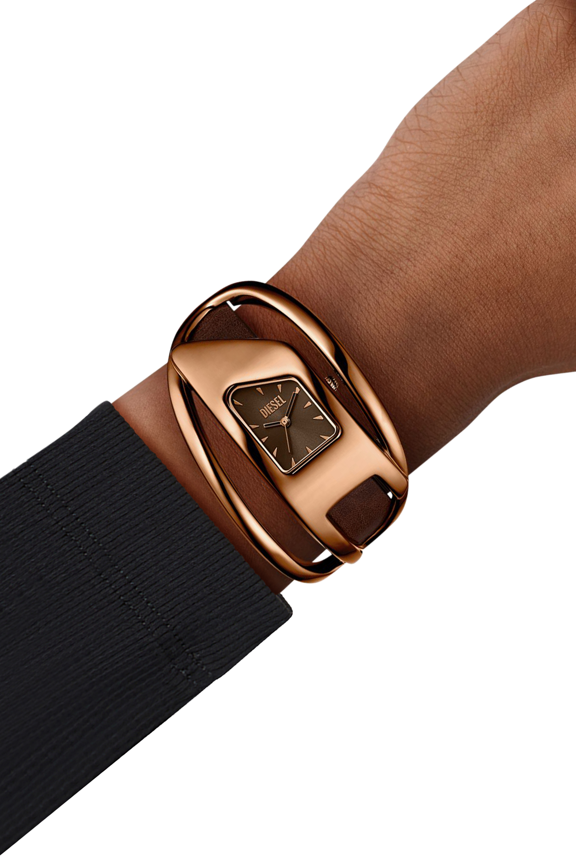 Diesel - DZ5630 WATCH, Damen Wrap-D Armbanduhr aus braunem Leder in Bronze - 4