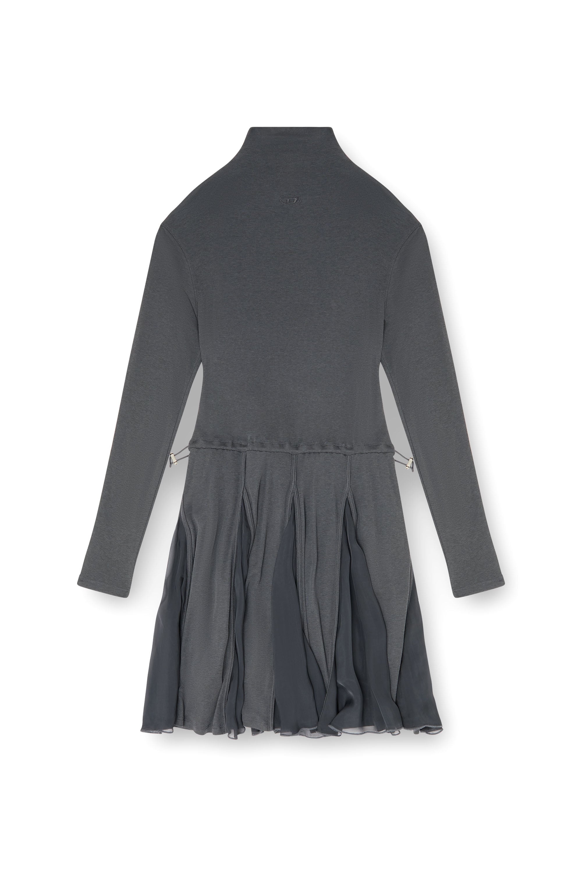Diesel - D-REI, Damen Rollkragen-Minikleid aus Jersey und Chiffon in null - 3