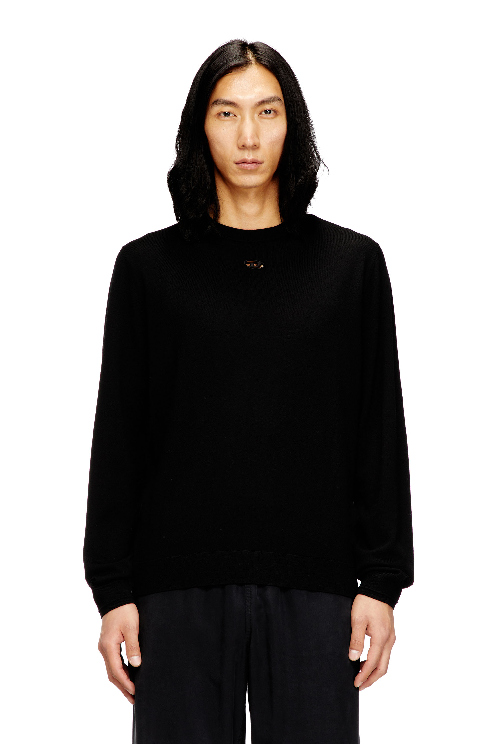 Diesel - K-VALIAM, Herren Pullover aus Wolle mit Cut-out-Logo in Schwarz - 3