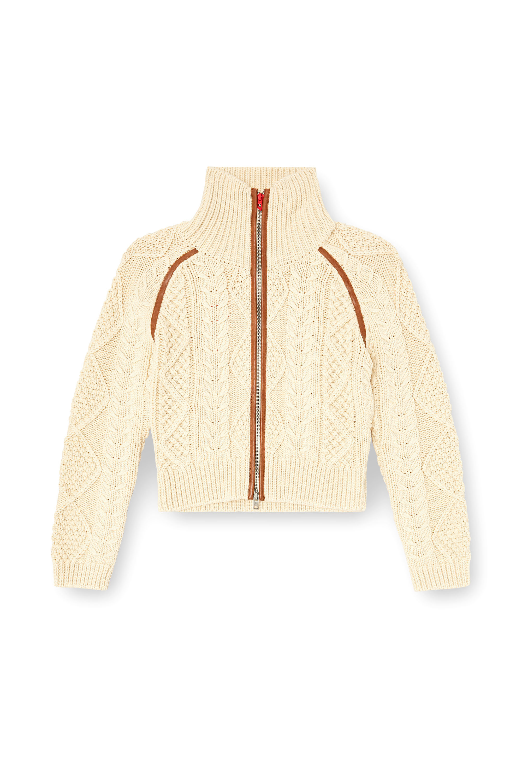 Diesel - M-INTELLE, Damen Kabelstrick-Cardigan mit kontrastierenden Streifen in null - 2