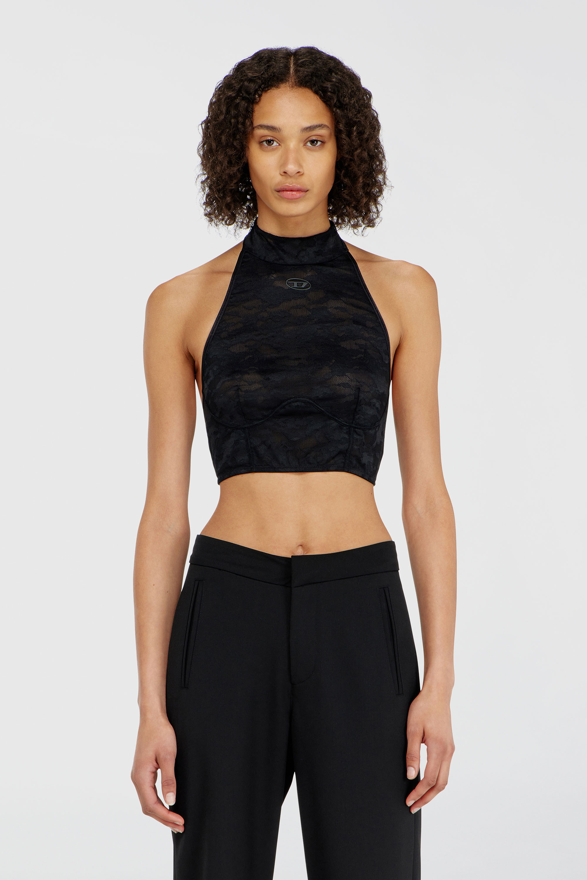 Diesel - MARCIA-UTLT, Damen Spitzen-Bralette mit Neckholder in Schwarz - 5