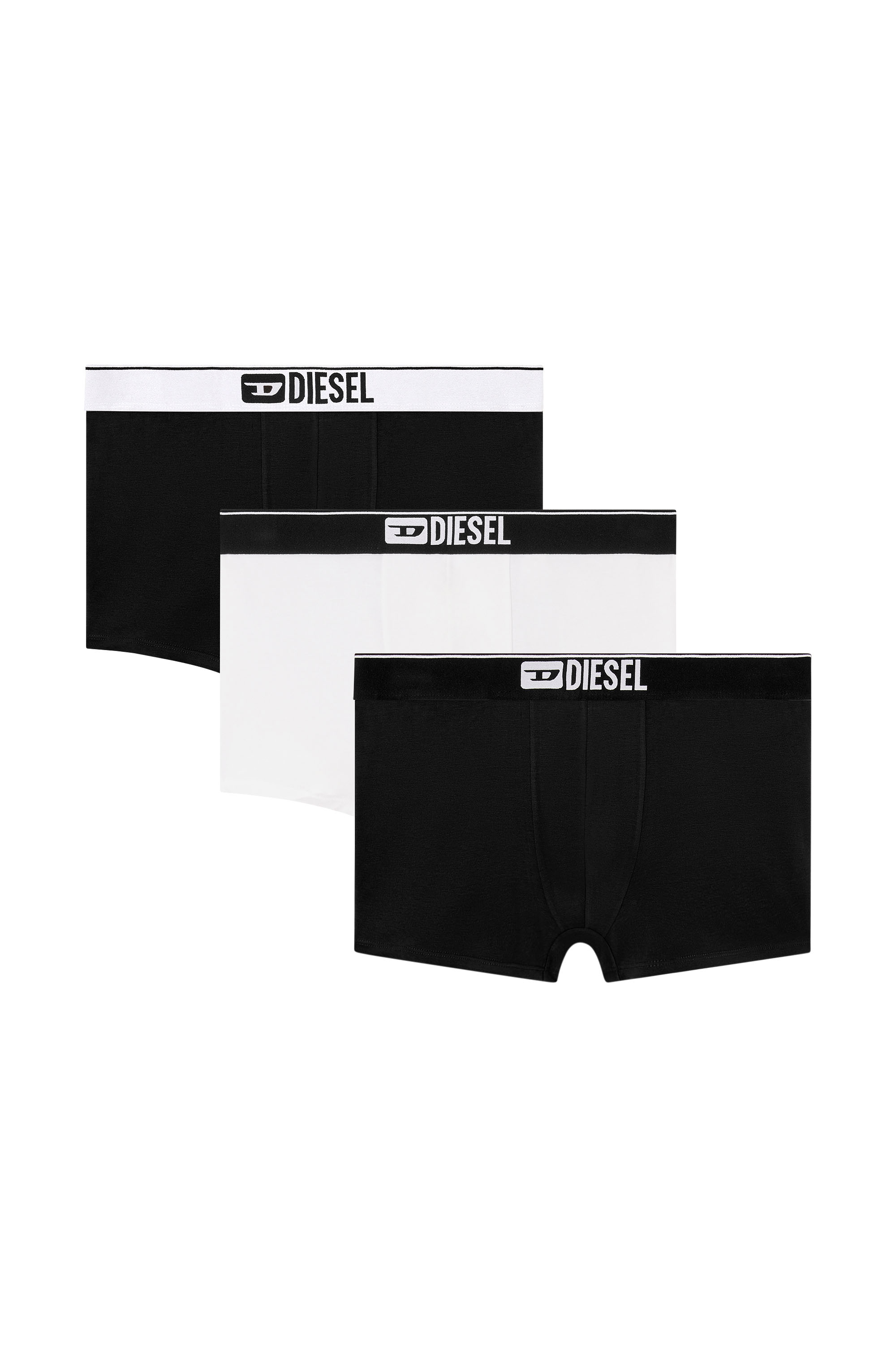 Diesel - UMBX-DAMIENTHREEPACK, Herren Einfarbige Retropants im Dreierpack in Schwarz/Weiss - 1