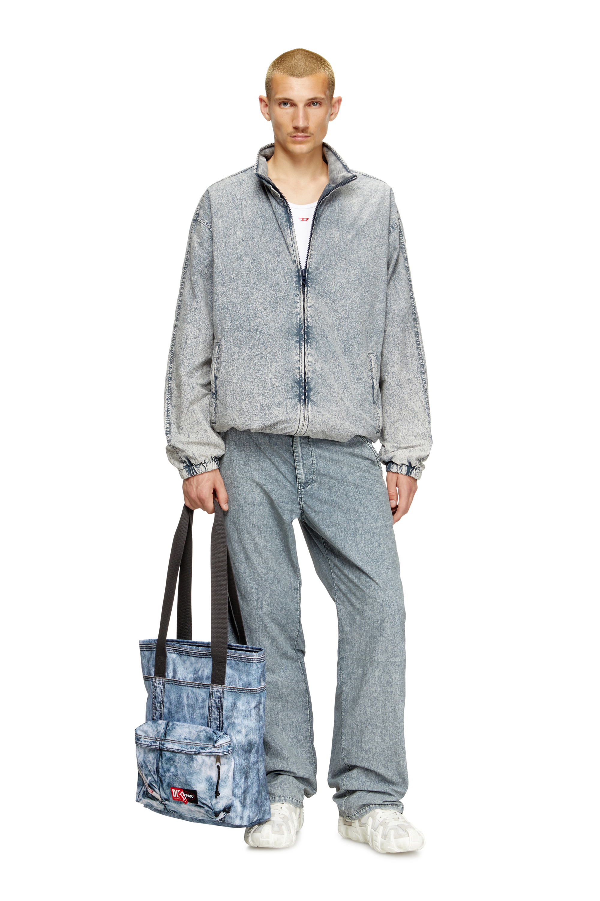 Diesel - DIESEL TOTE, Unisex Tragetasche aus Trompe l'œil-Denim in Blau - 2