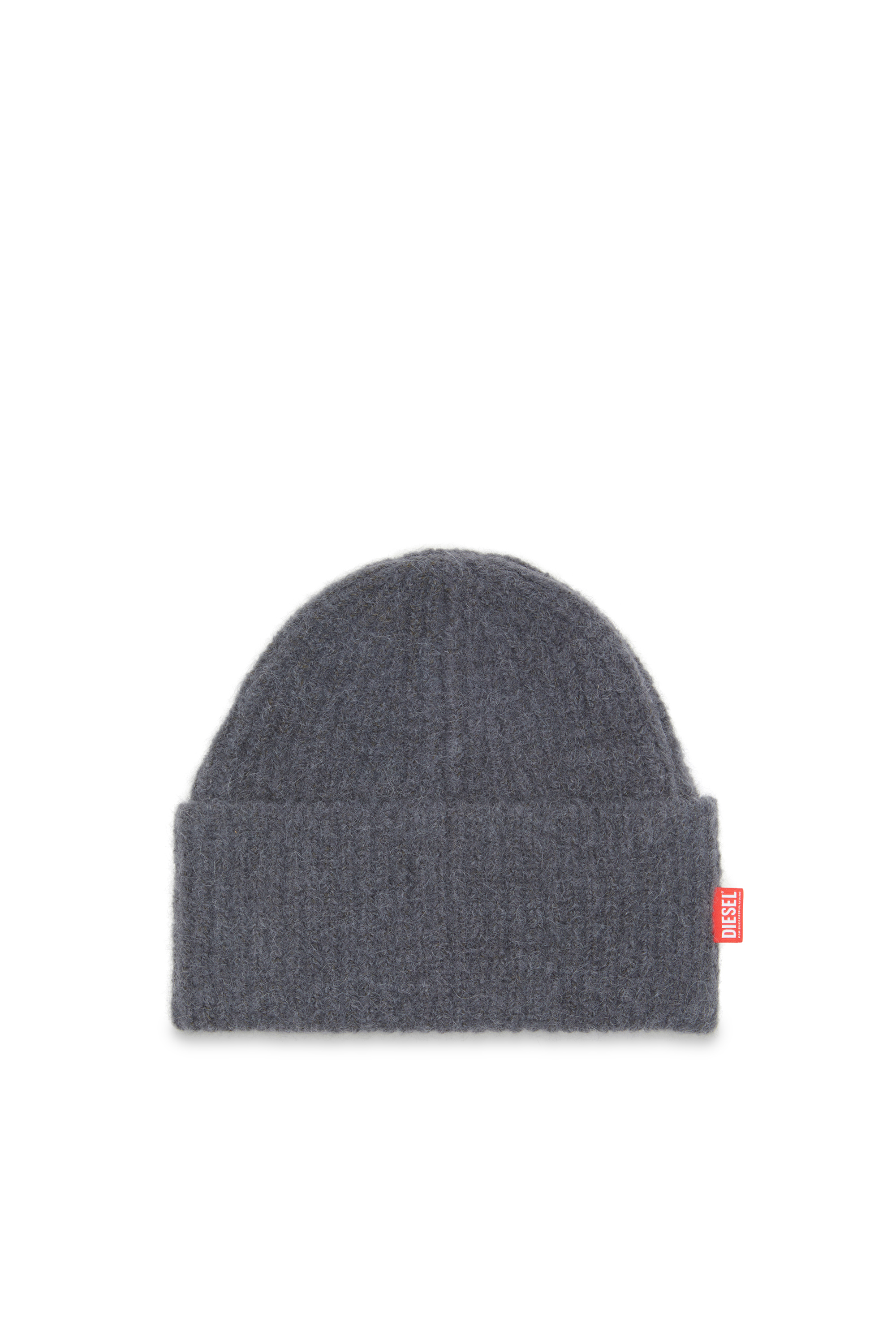 Diesel - K-LOLLO-HAT, Unisex Rippenstrick-Alpakamütze in Grau - 1